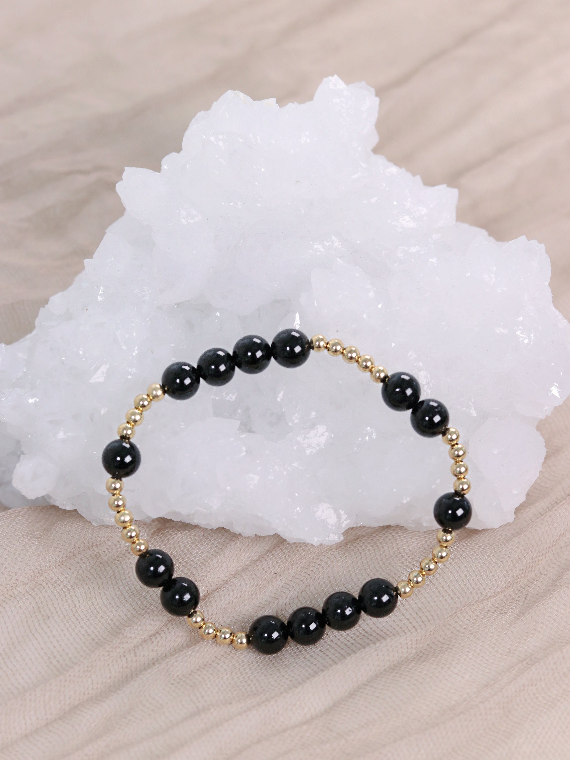 Black Tourmaline Mini Orbital Bracelet