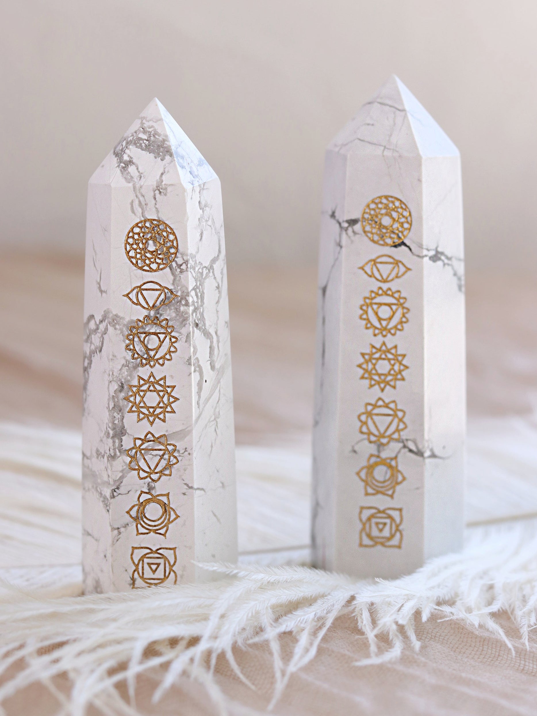 Chakra Howlite Tower