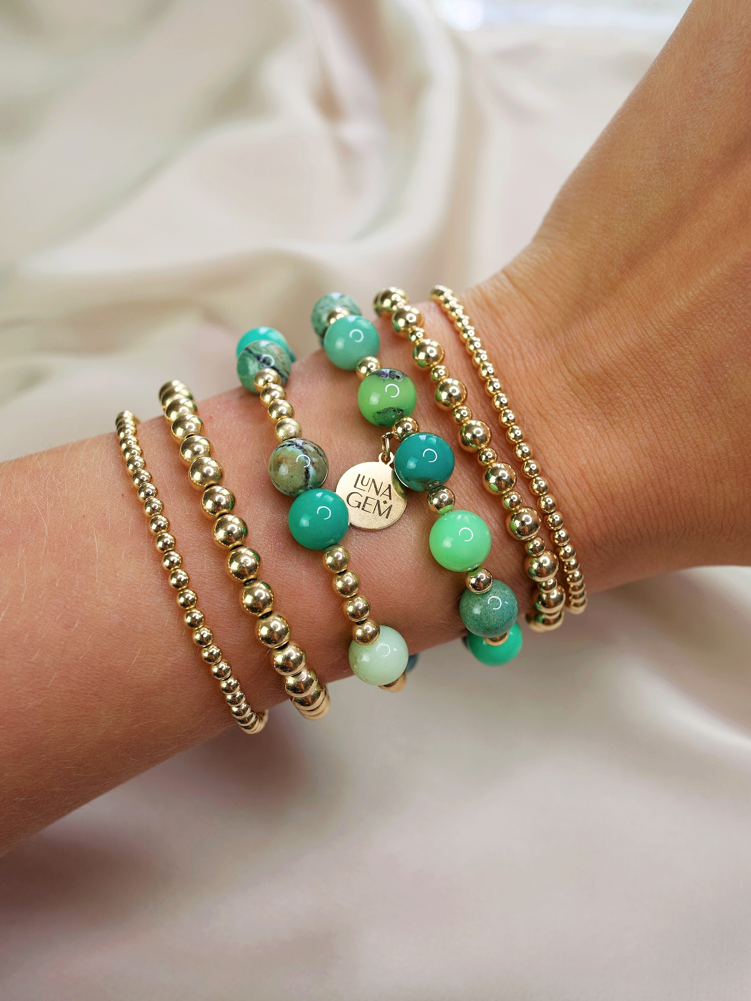 Chrysoprase Orbital Bracelet