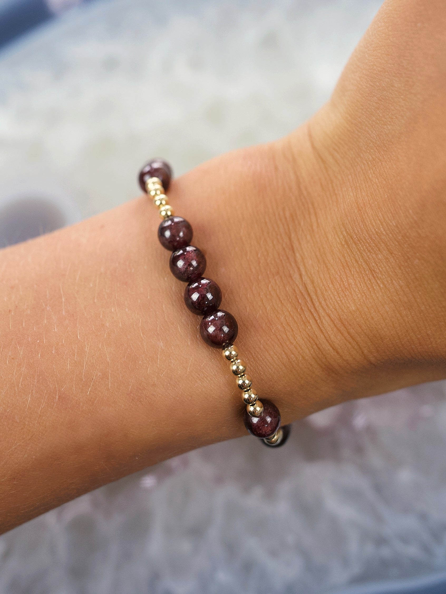 Garnet Mini Orbital Bracelet