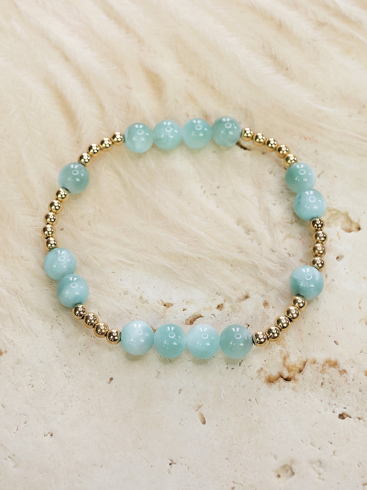 Dark Green Moonstone Mini Orbital Bracelet