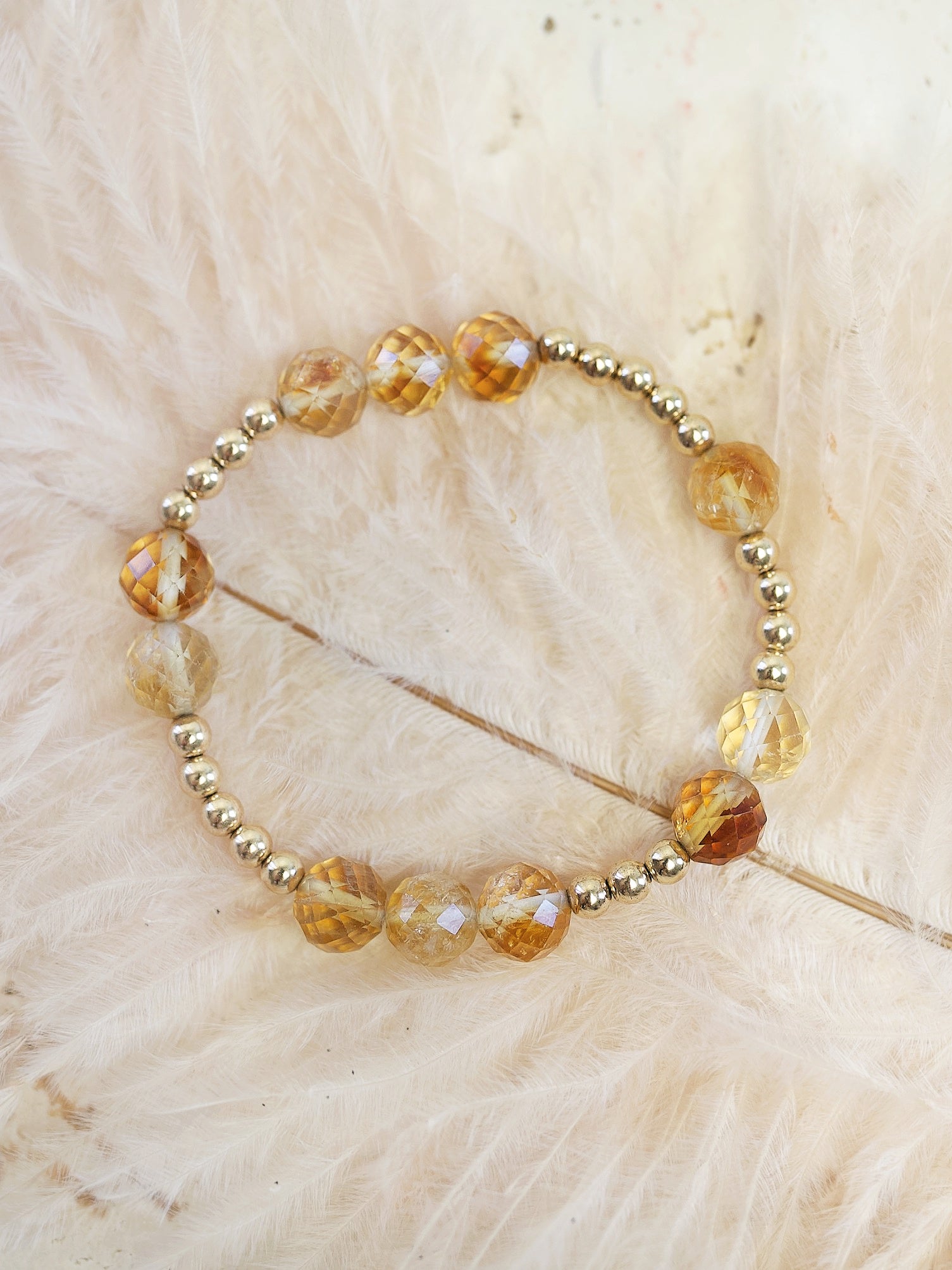 Faceted Citrine Orbital Bracelet