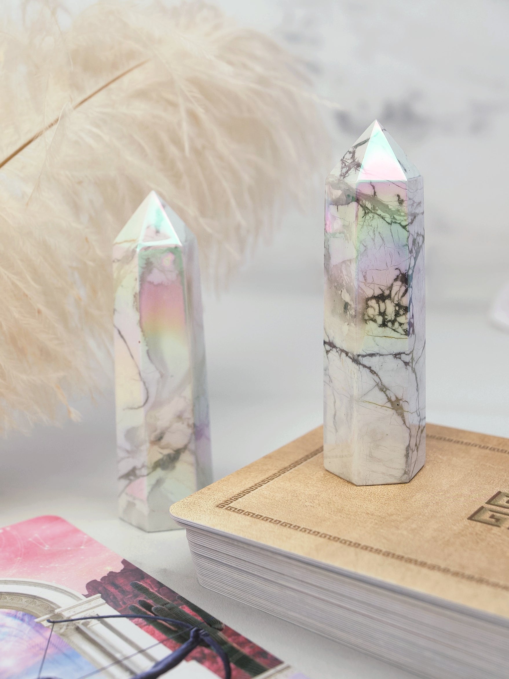 Angel Aura Howlite Tower