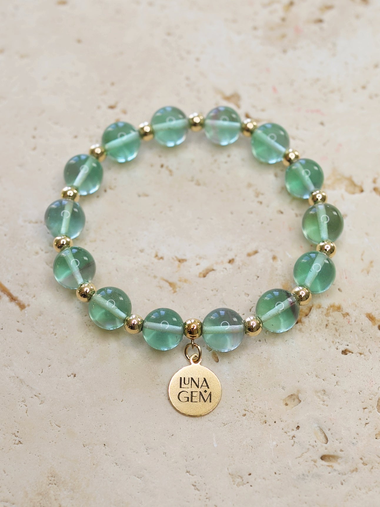 Green Fluorite Charmed Satellite Bracelet
