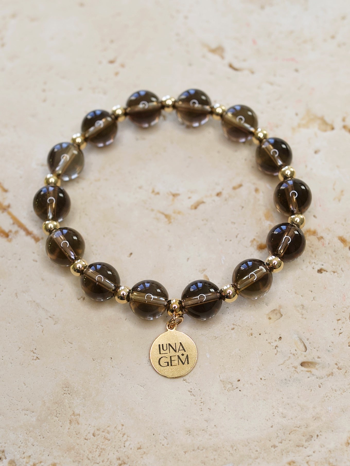 Smokey Quartz Charmed Satellite Bracelet