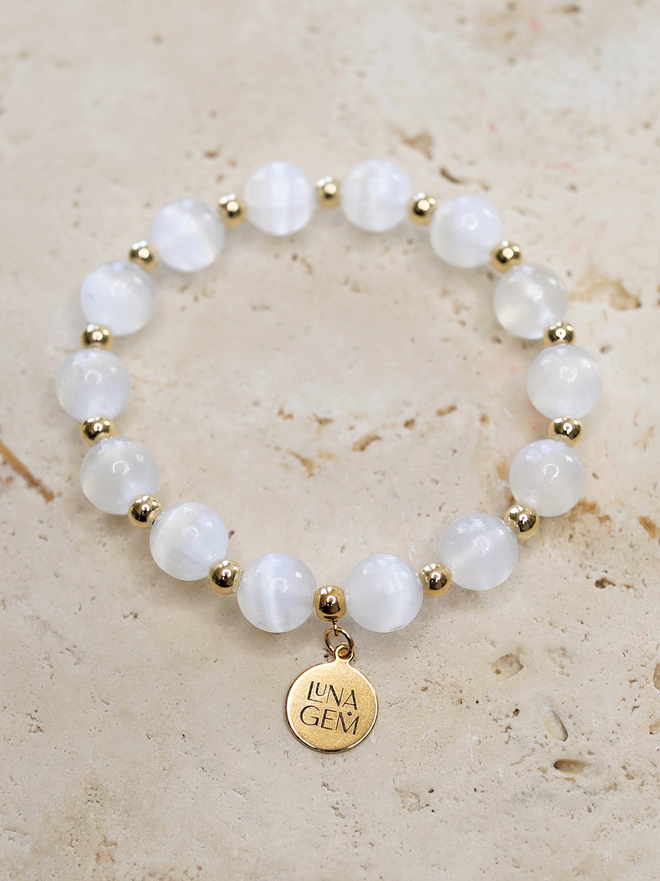 Selenite Charmed Satellite Bracelet