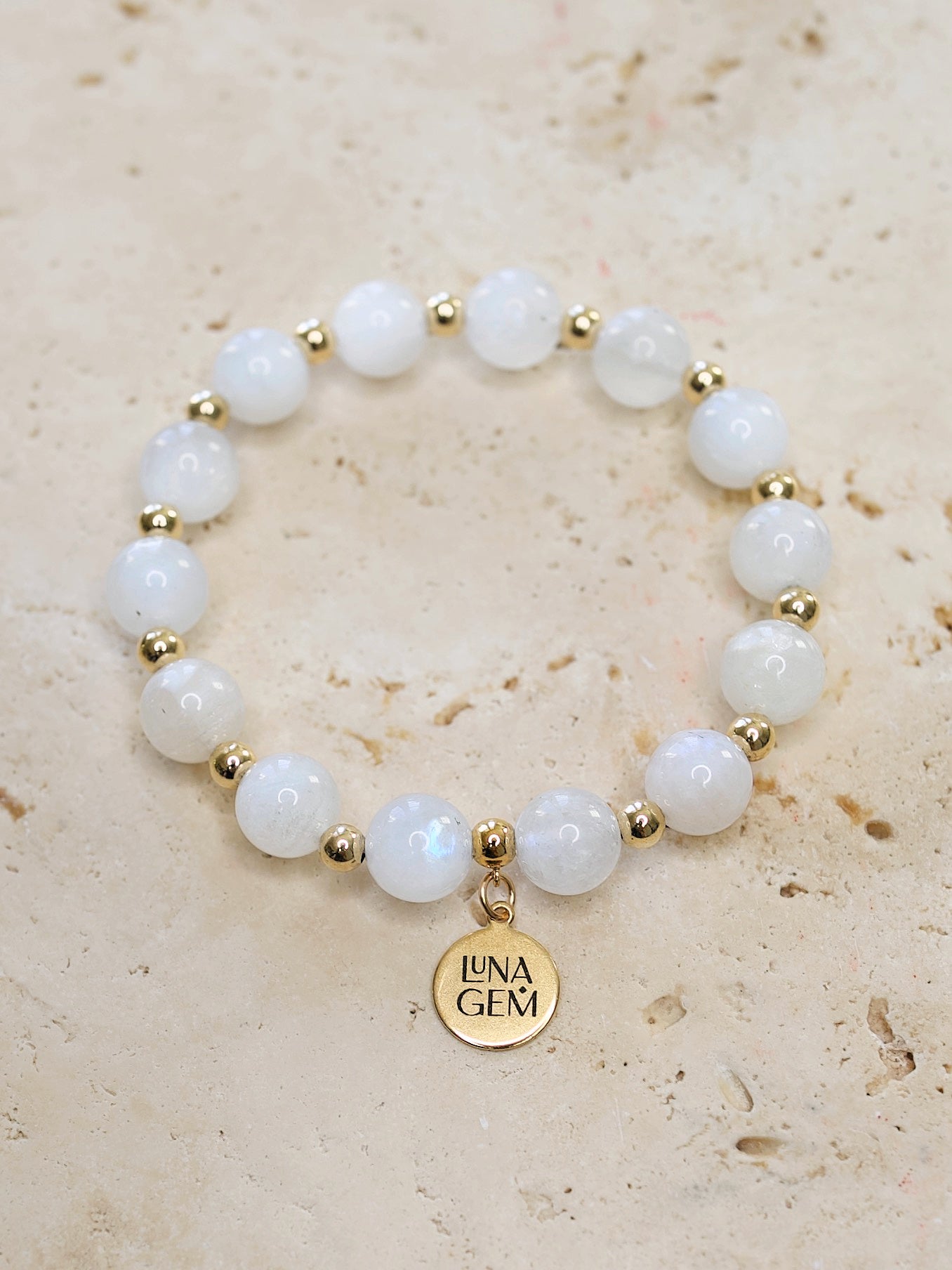 Rainbow Moonstone Charmed Satellite Bracelet