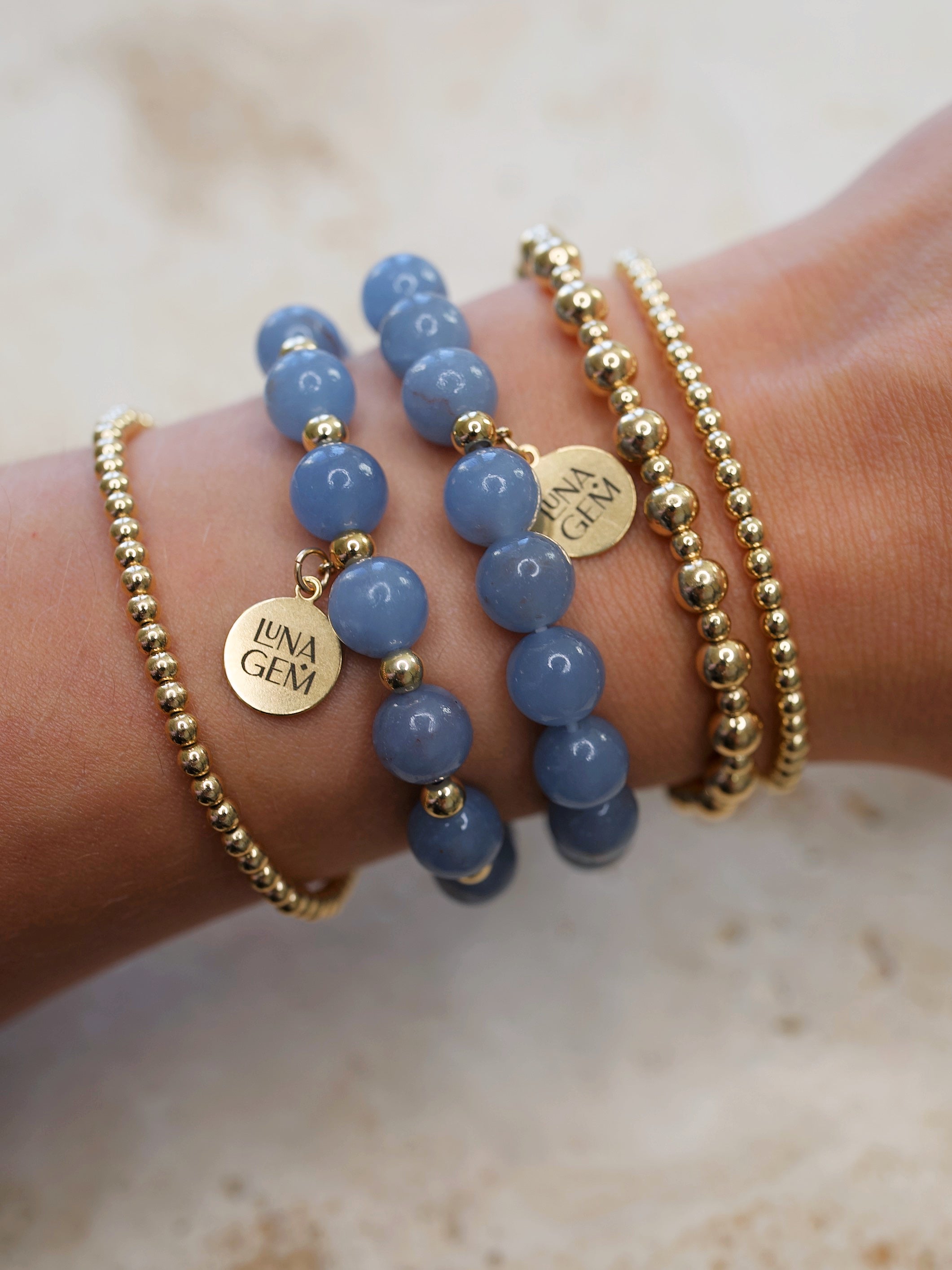 Angelite Charmed Satellite Bracelet