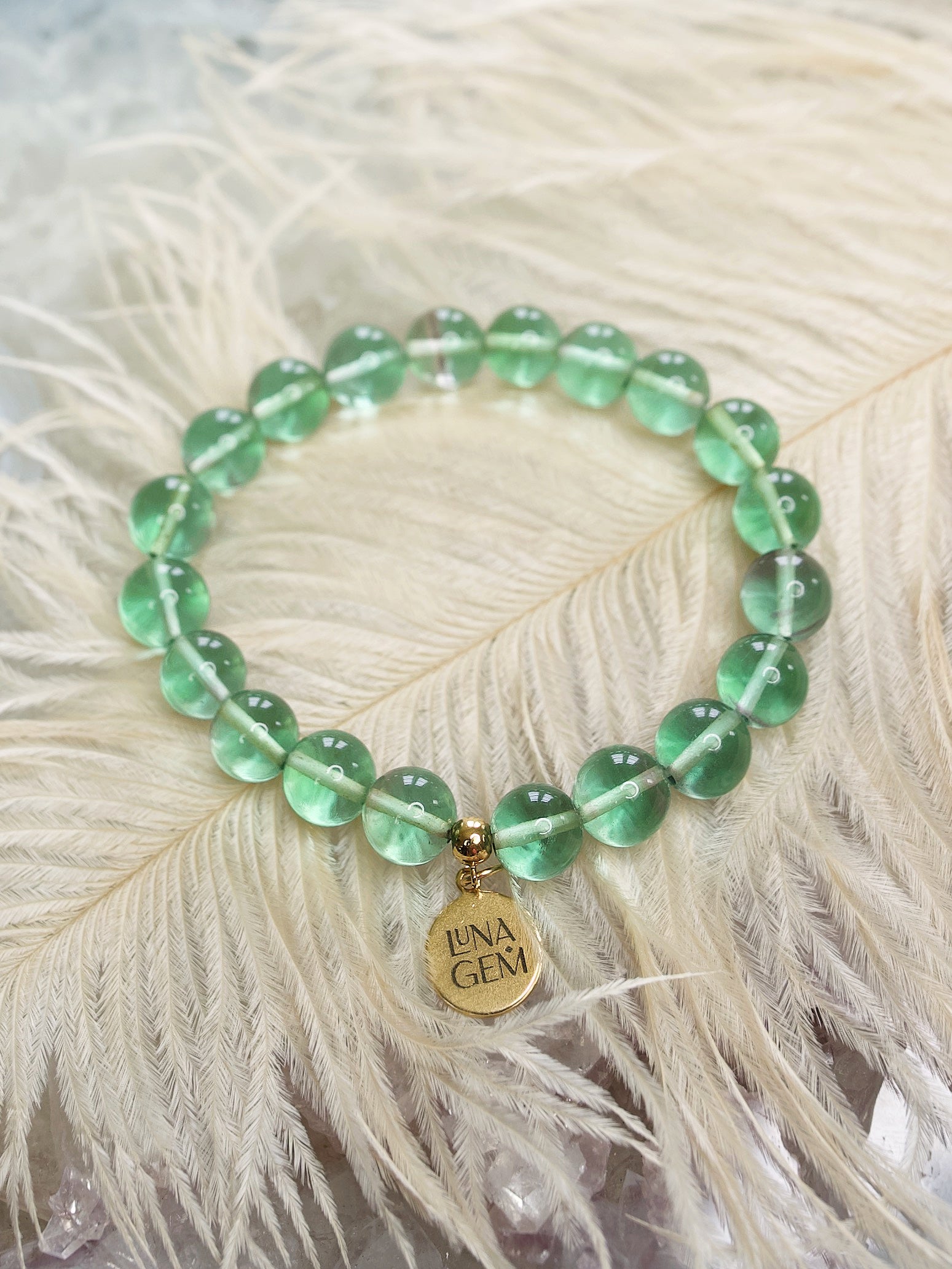 Green Fluorite Charmed Bracelet