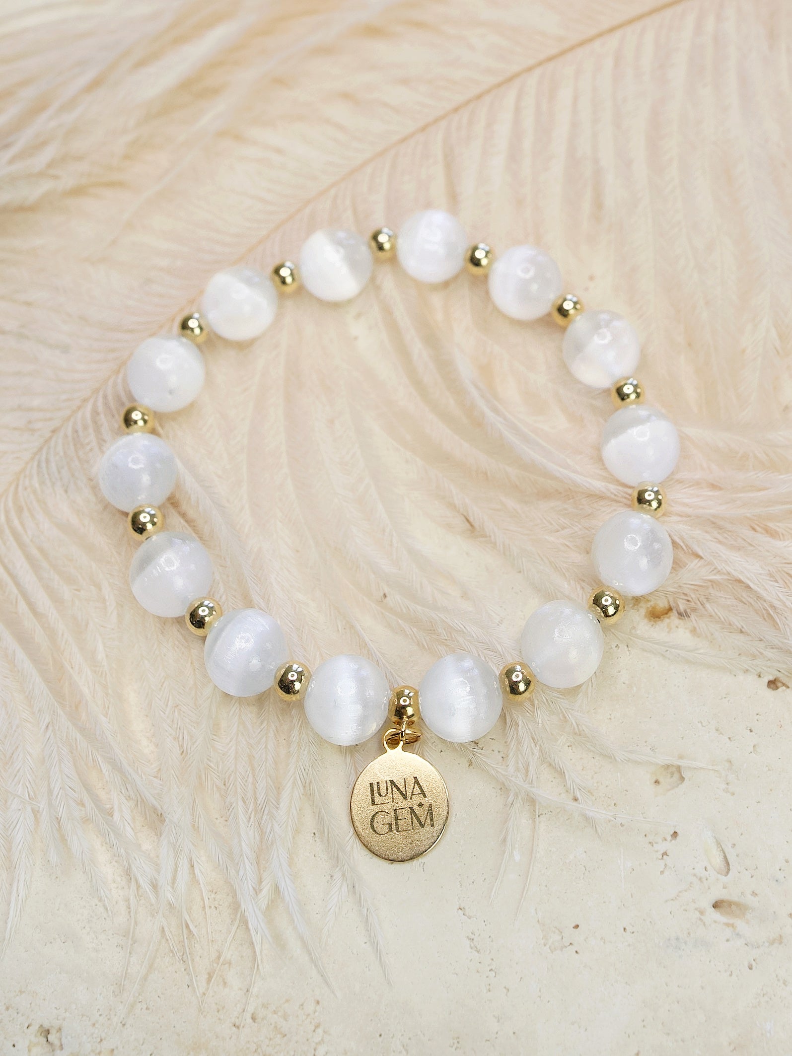 Selenite Charmed Satellite Bracelet