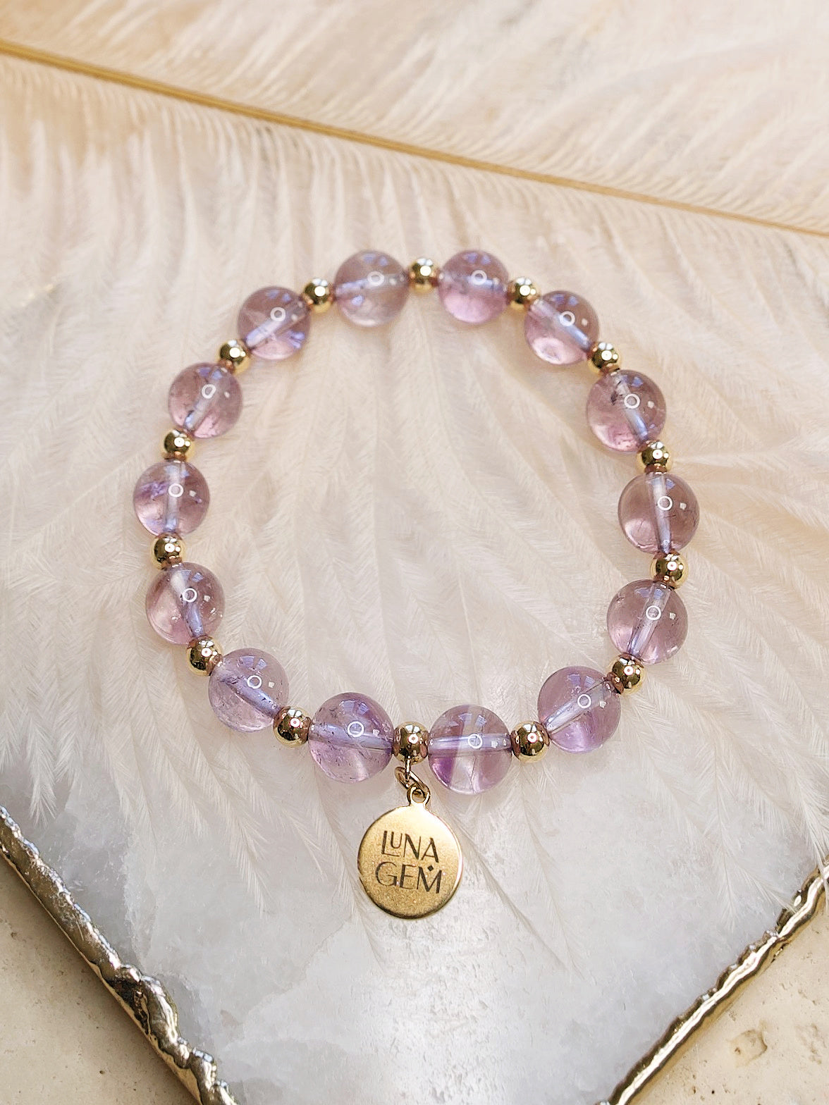 Light Amethyst Charmed Satellite Bracelet