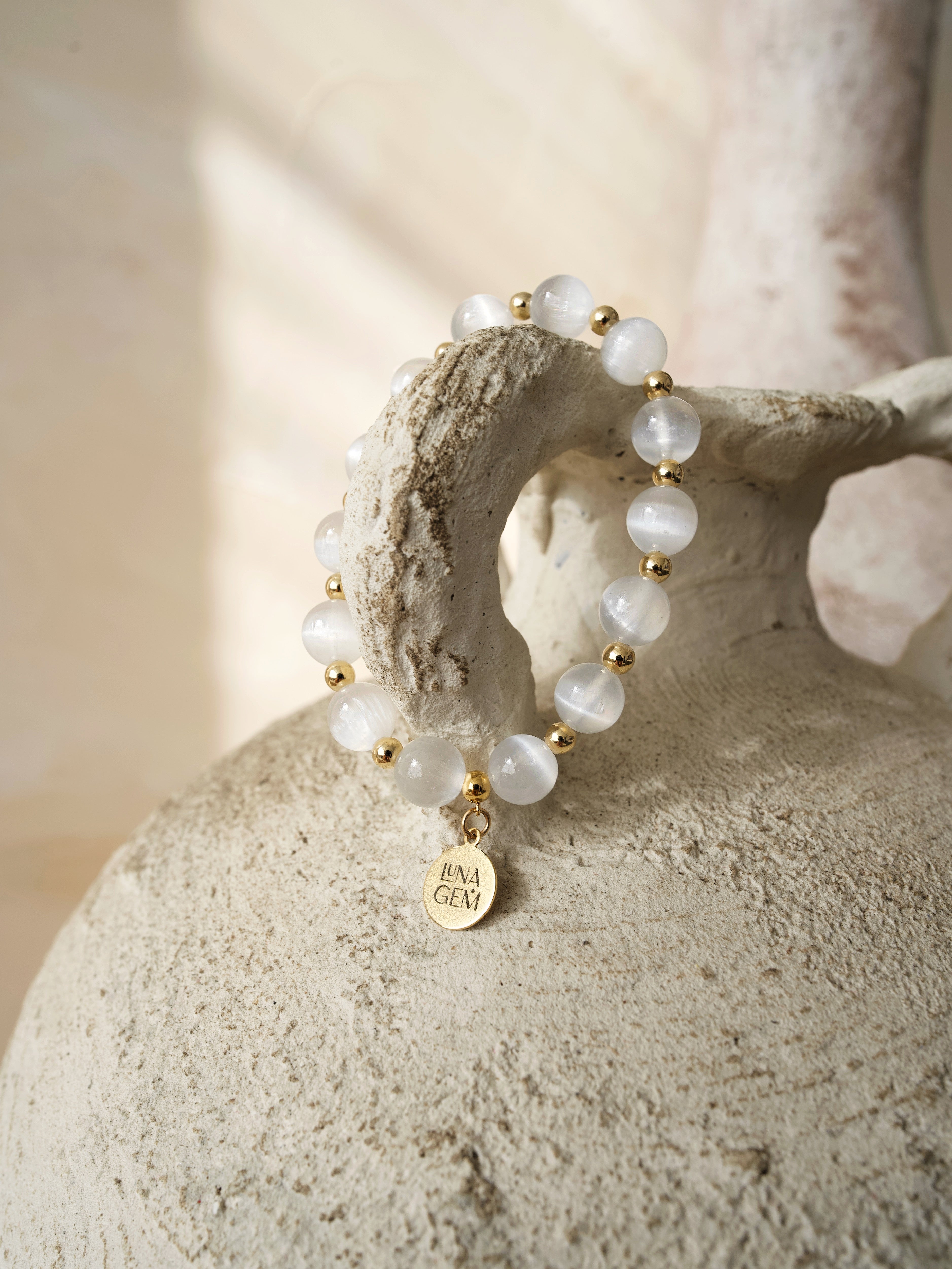 Selenite Charmed Satellite Bracelet