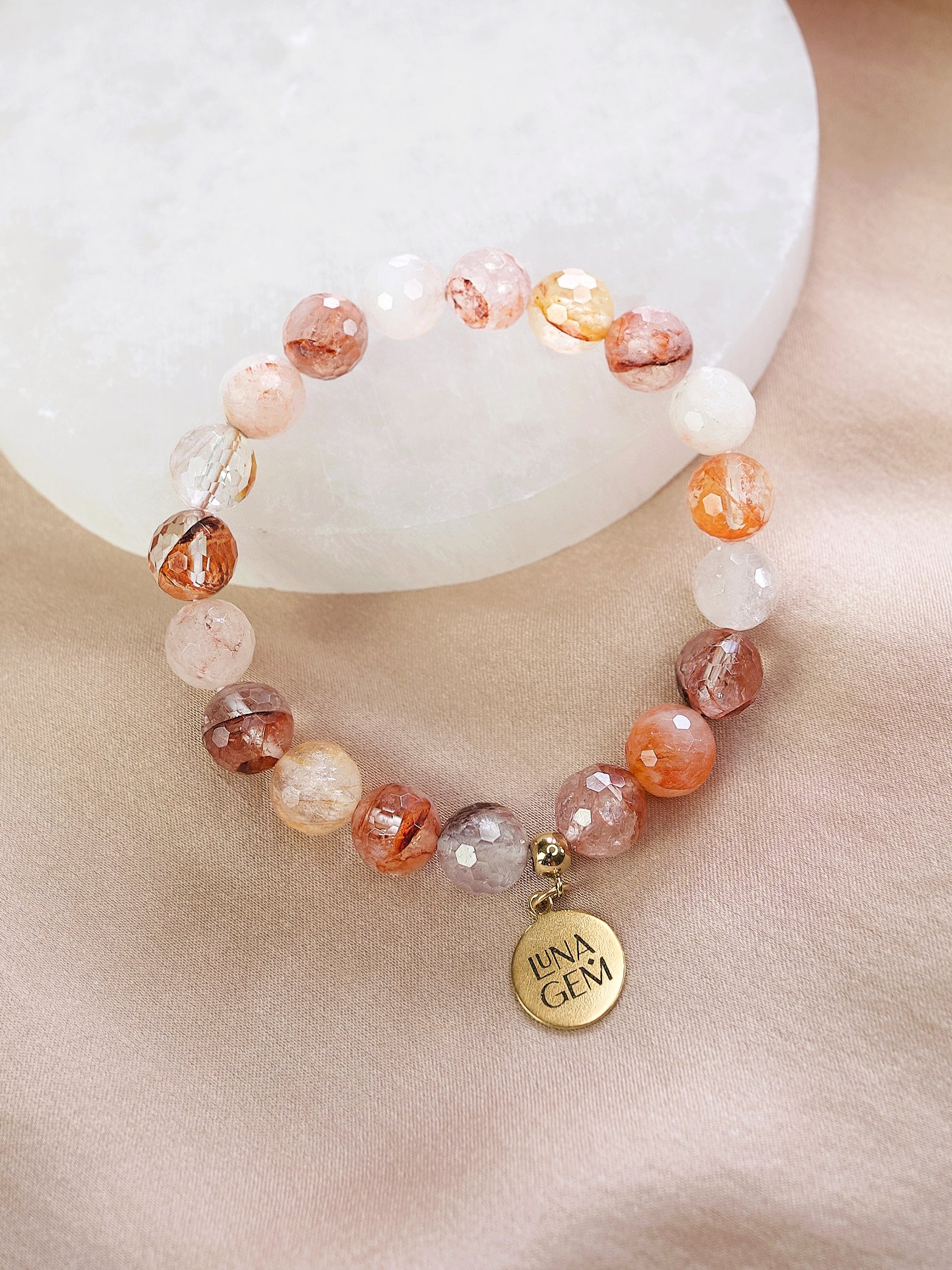 Fire Quartz Faceted Charmed Bracelet (Limited Edition)