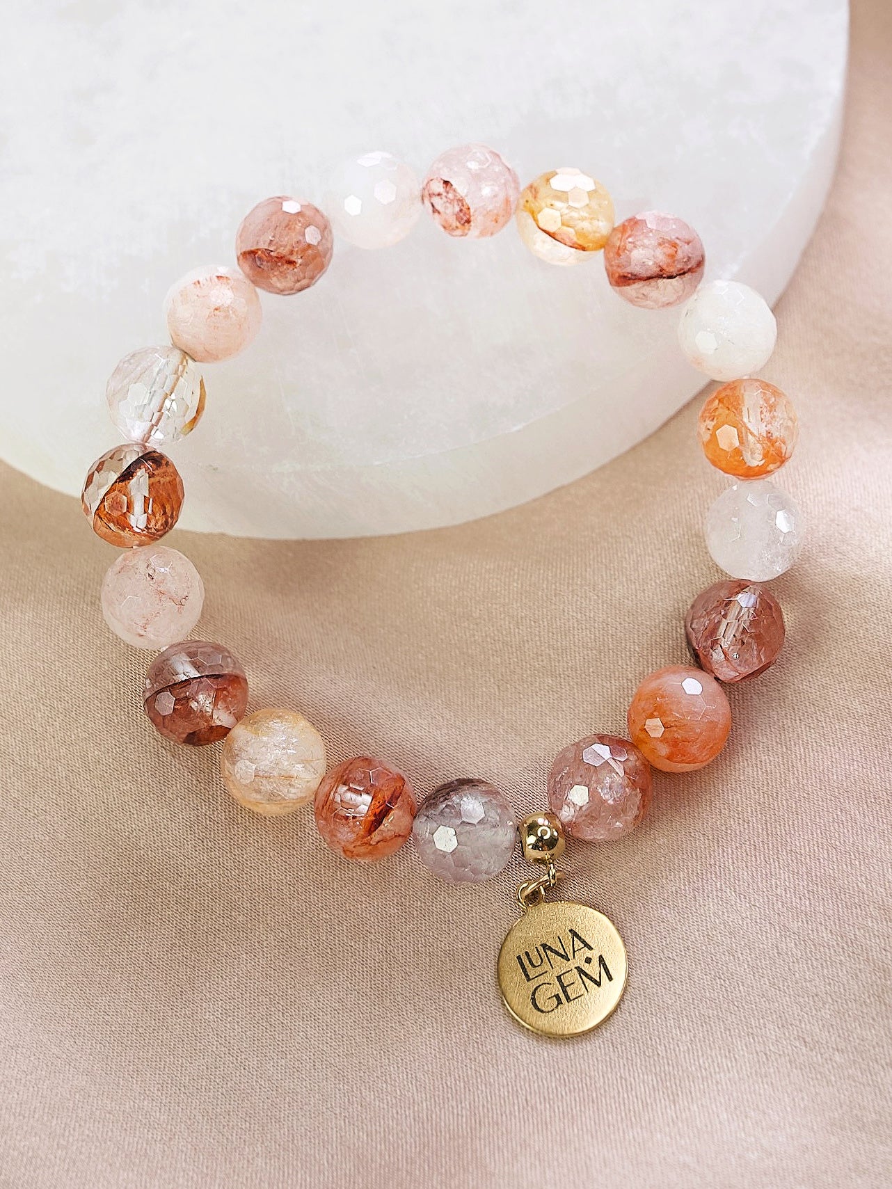 Fire Quartz Faceted Charmed Bracelet (Limited Edition)