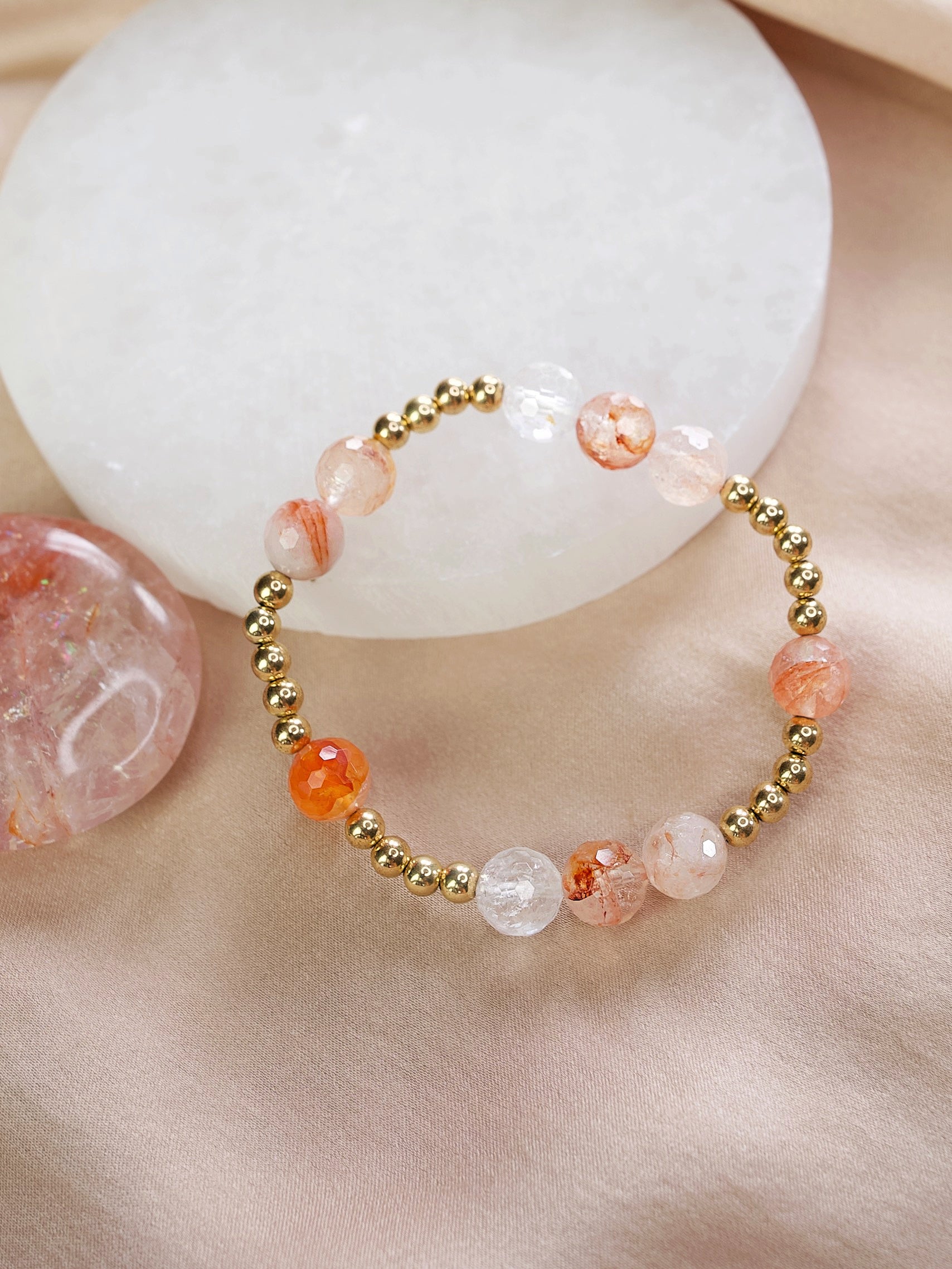Fire Quartz Faceted Orbital Bracelet (Limited Edition)