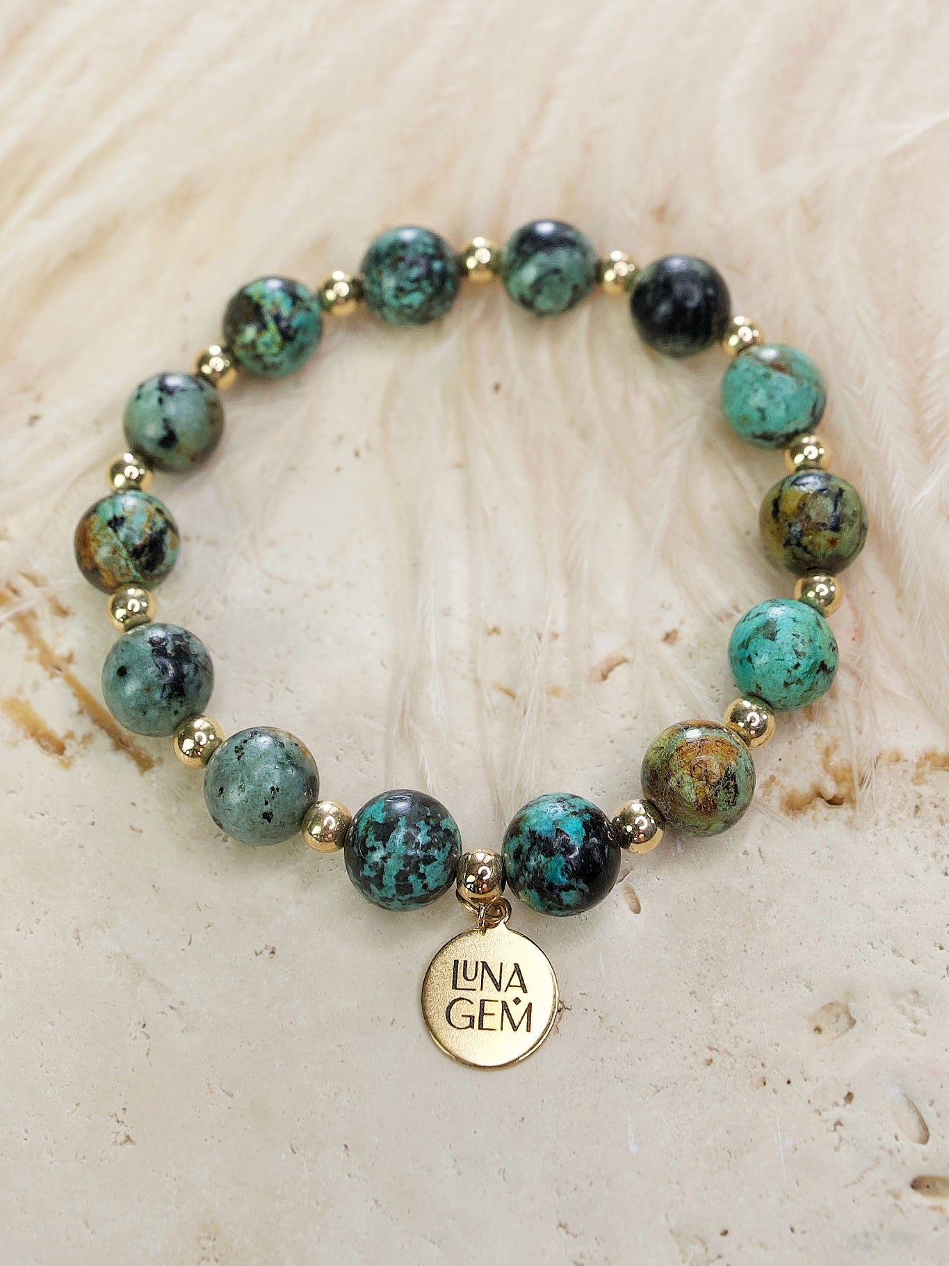 African Turquoise Charmed Satellite Bracelet