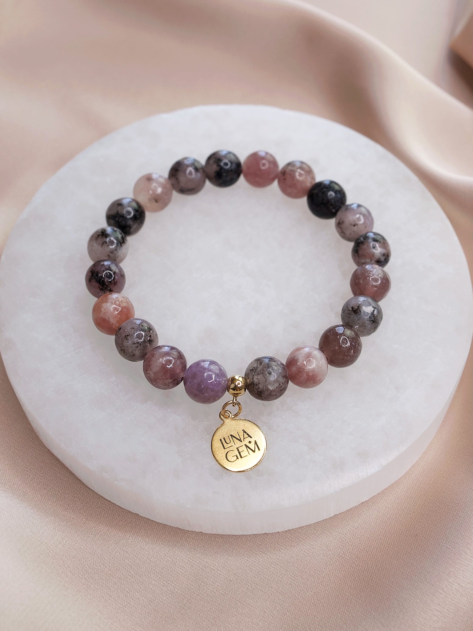 Light Lepidolite Charmed Bracelet