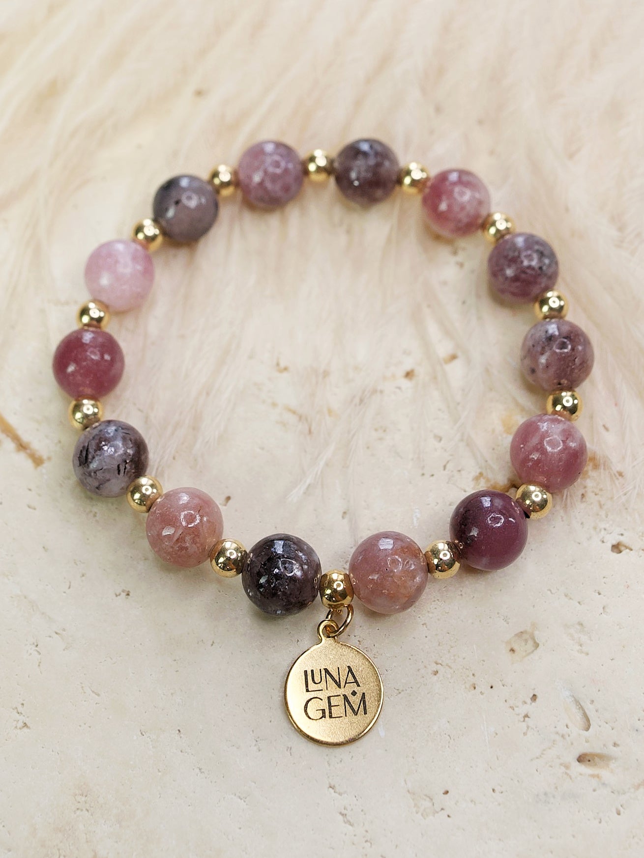 Light Lepidolite Charmed Satellite Bracelet