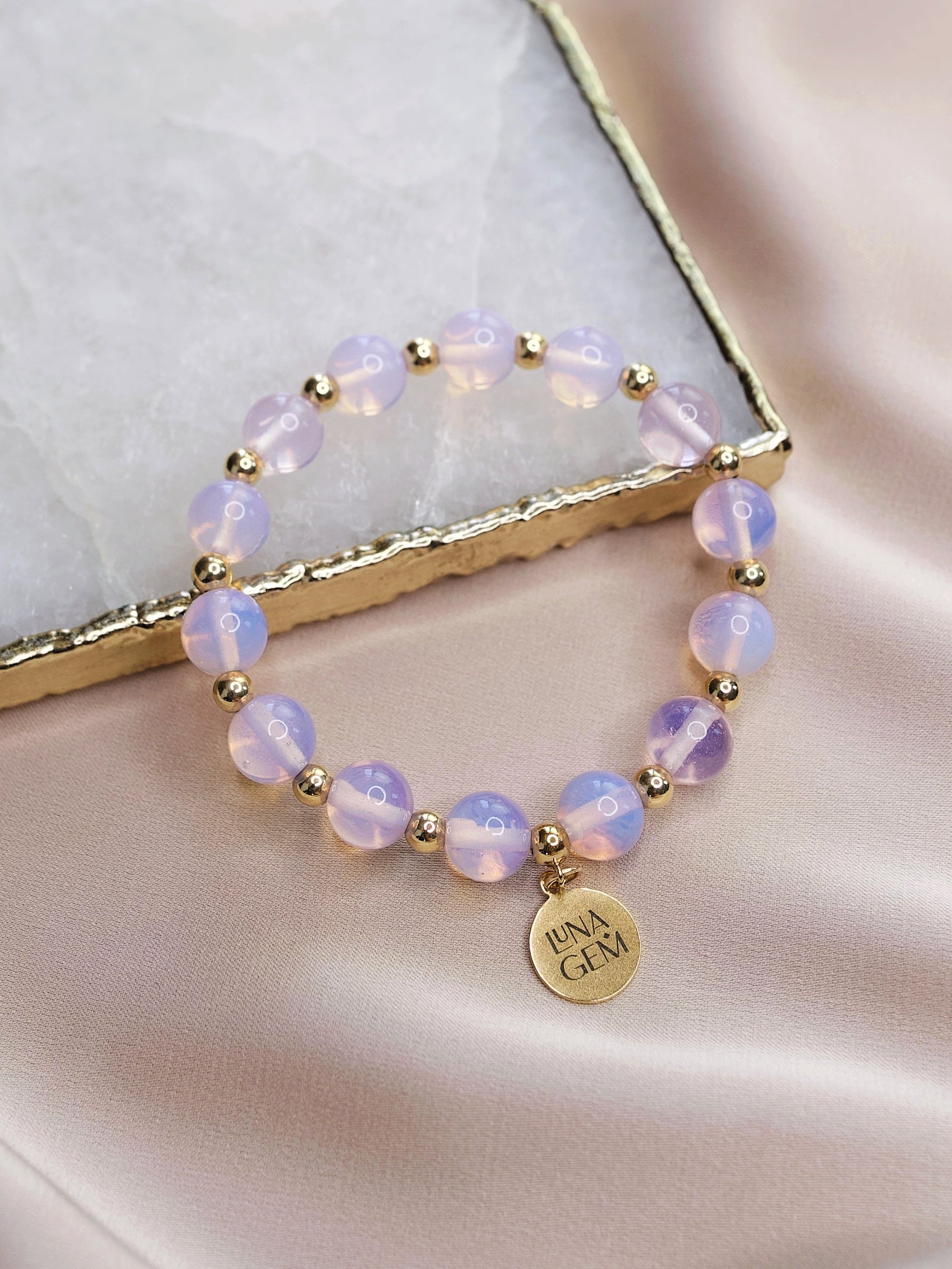 Pink Opalite Charmed Satellite Bracelet