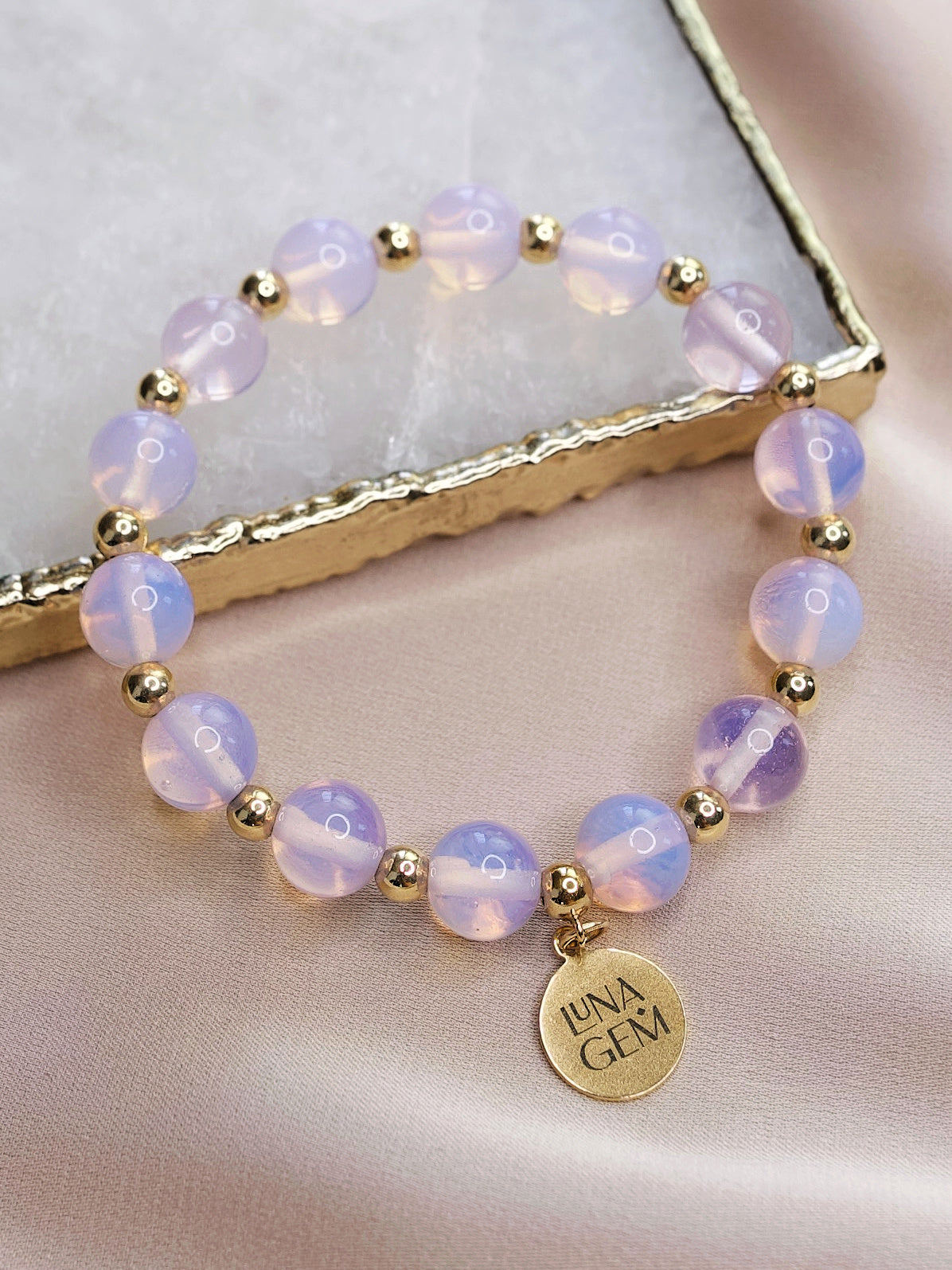 Pink Opalite Charmed Satellite Bracelet