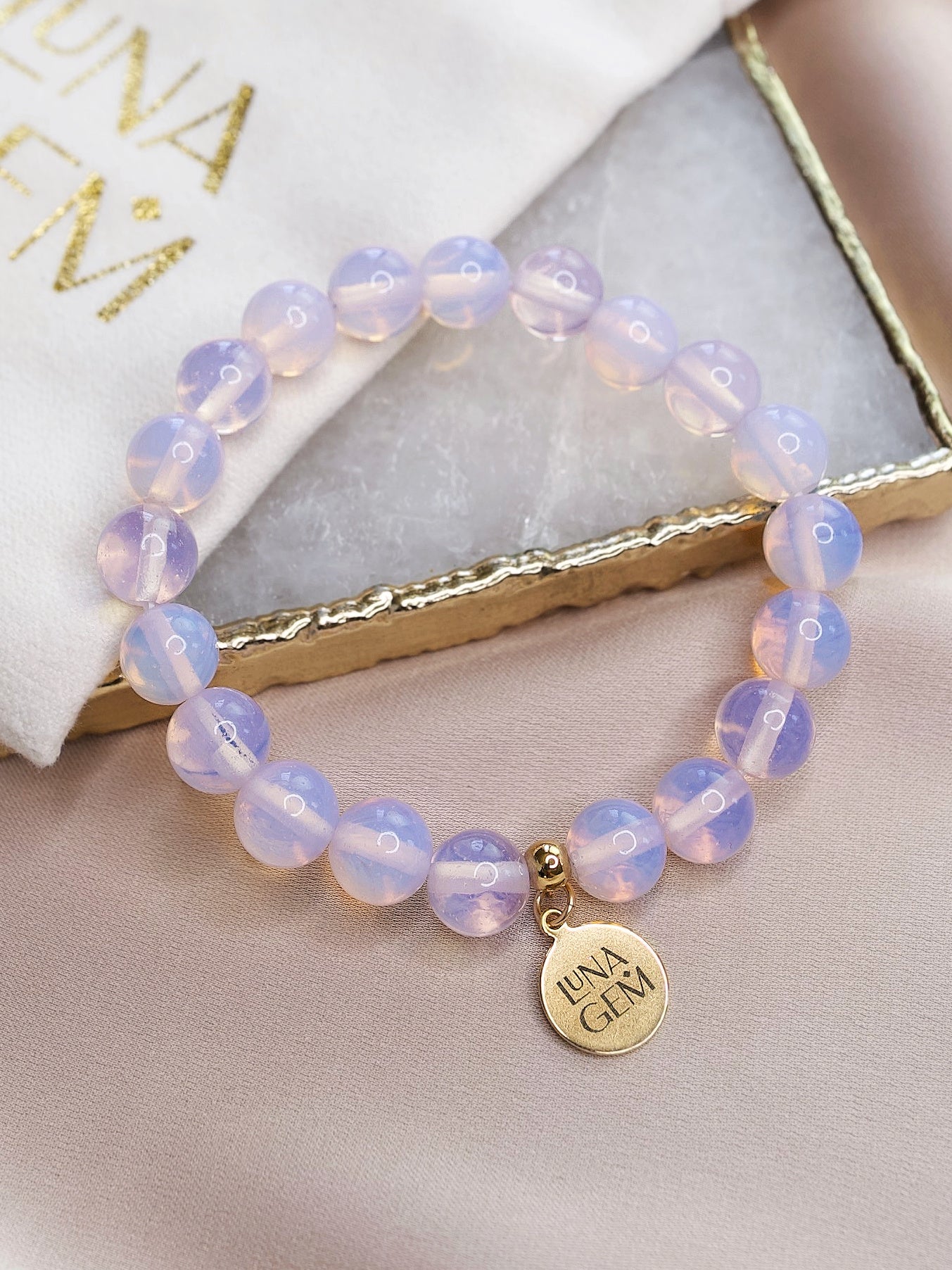 Pink Opalite Charmed Bracelet