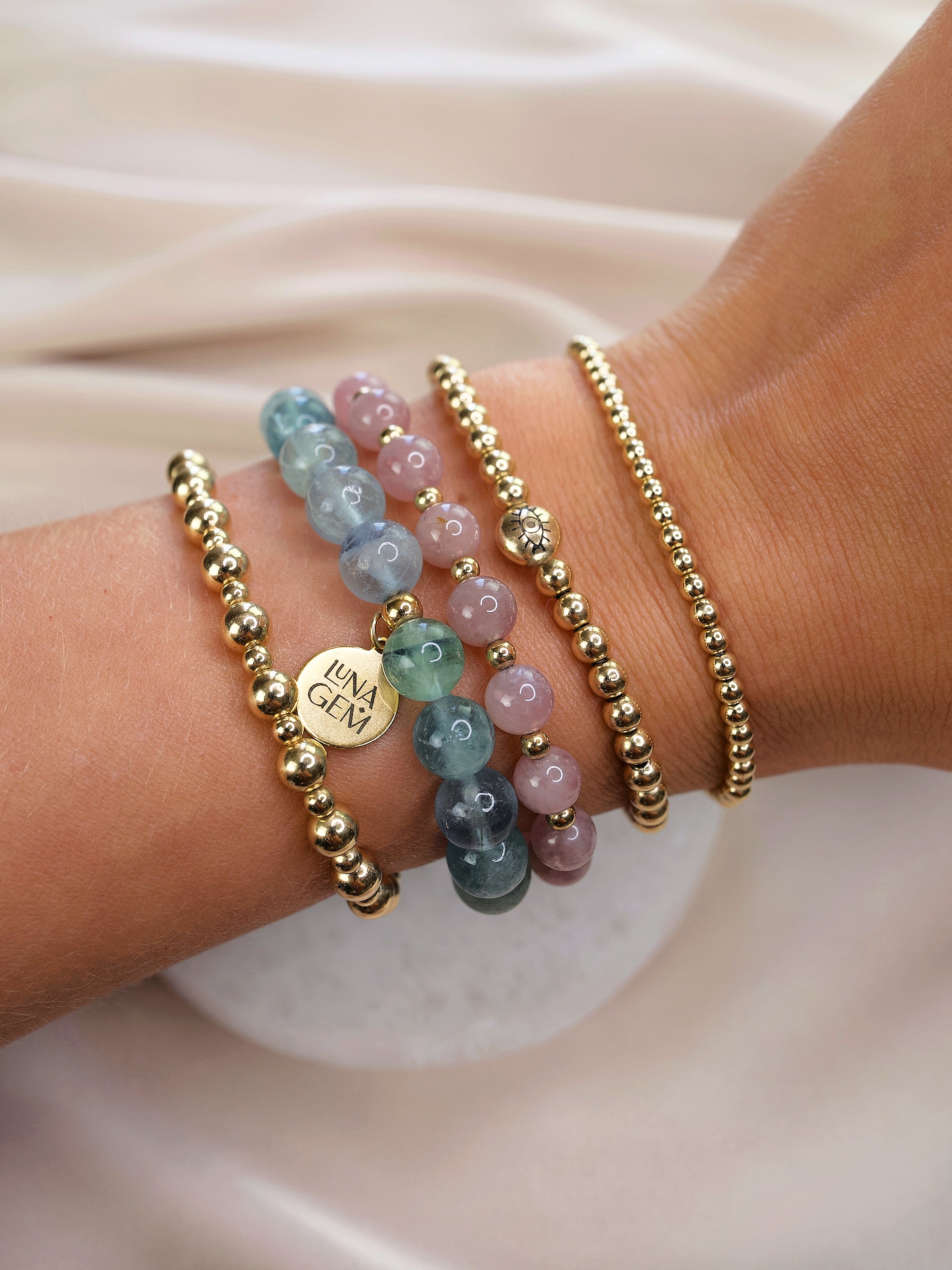Blue Fluorite Charmed Bracelet