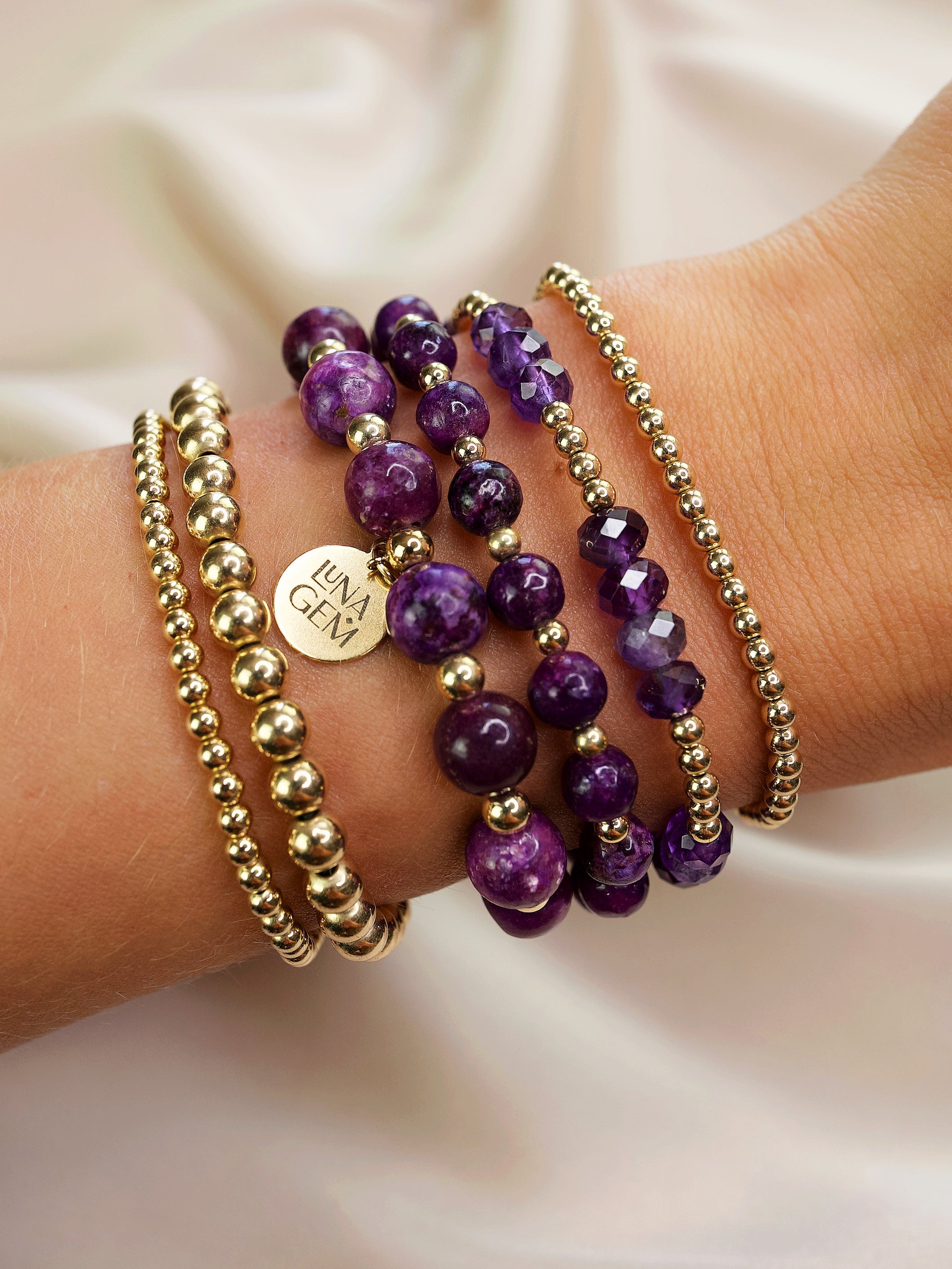 Amethyst Faceted Mini Orbital Bracelet