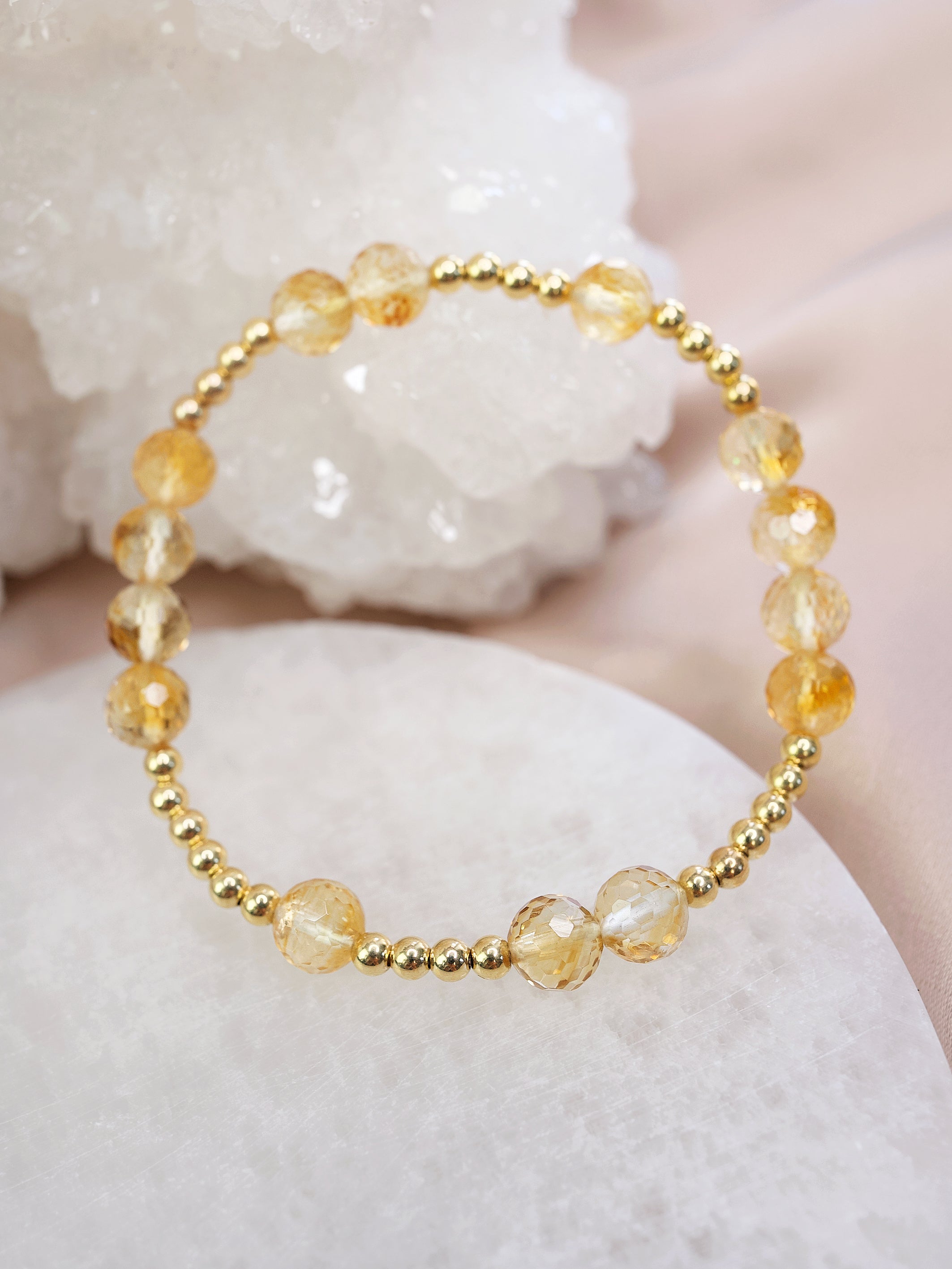 Faceted Citrine Mini Orbital Bracelet