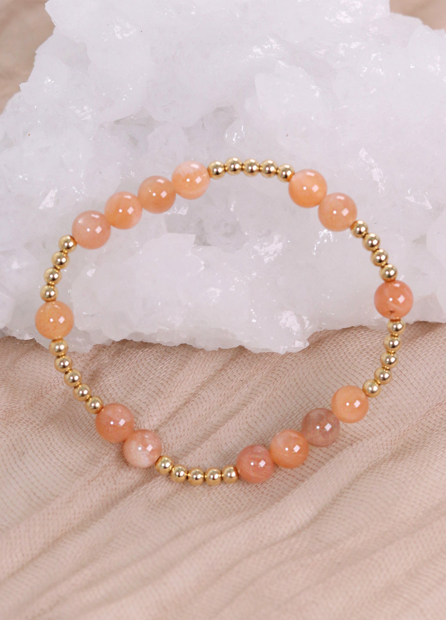 Peach Moonstone Mini Orbital Bracelet