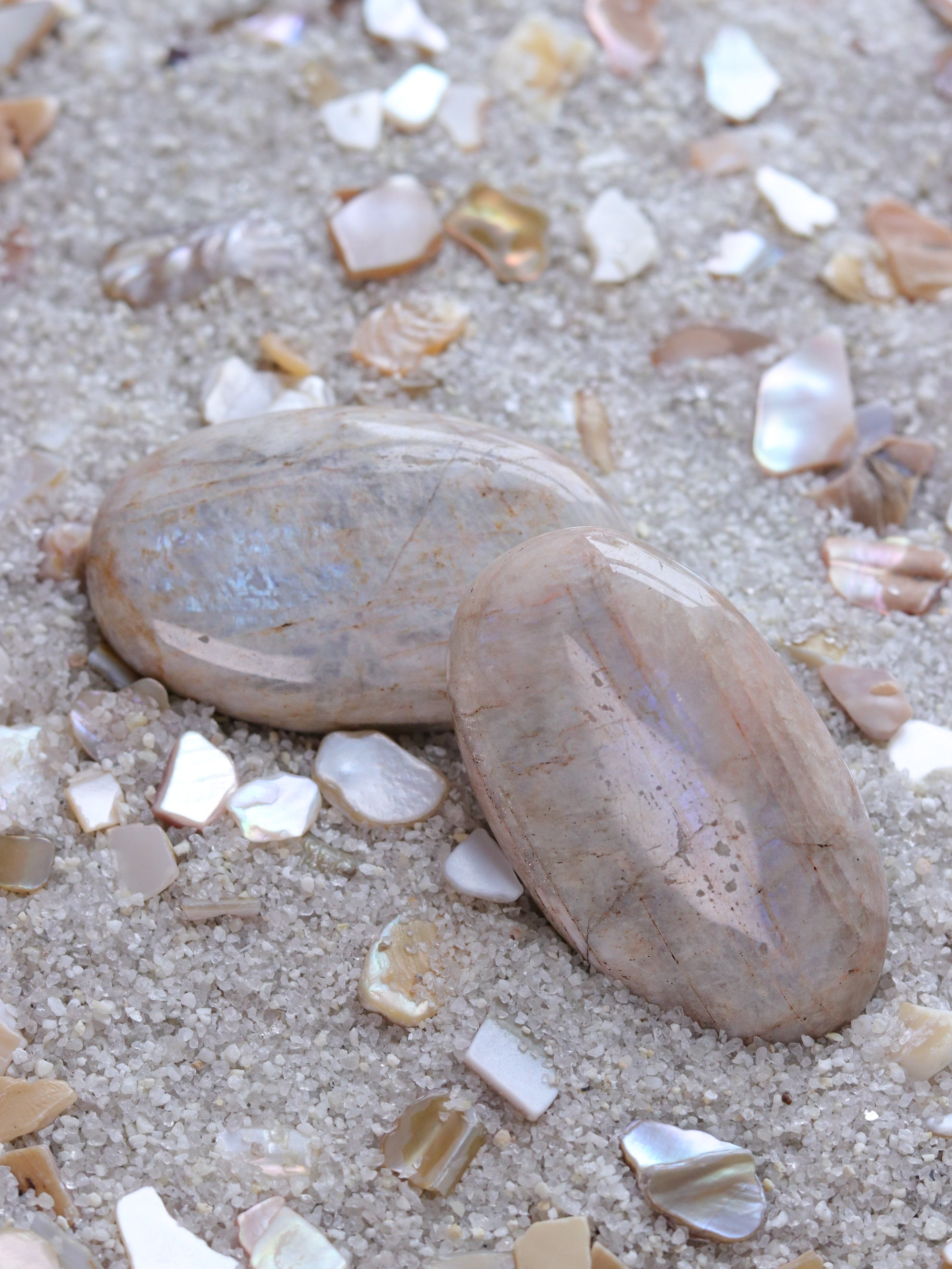 Tan Moonstone Palm Stone