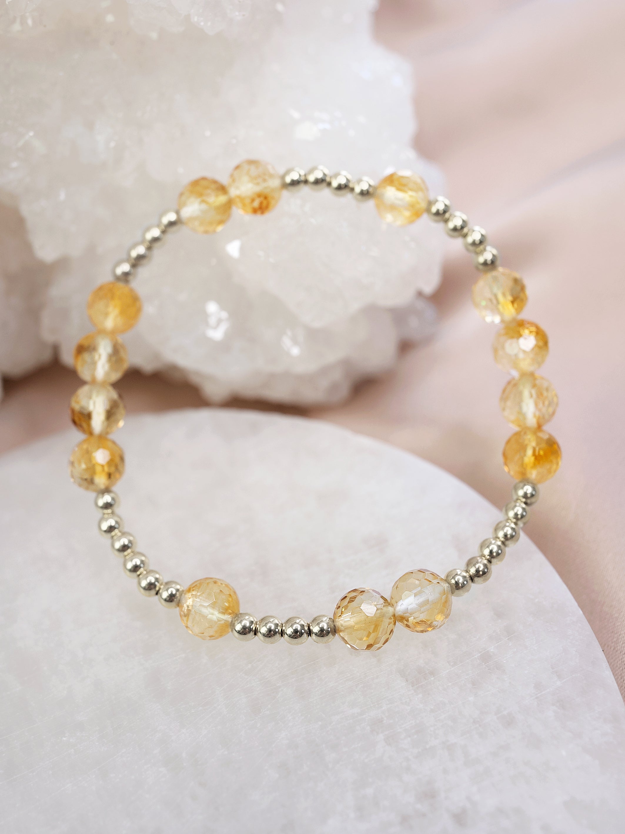 Faceted Citrine Mini Orbital Bracelet