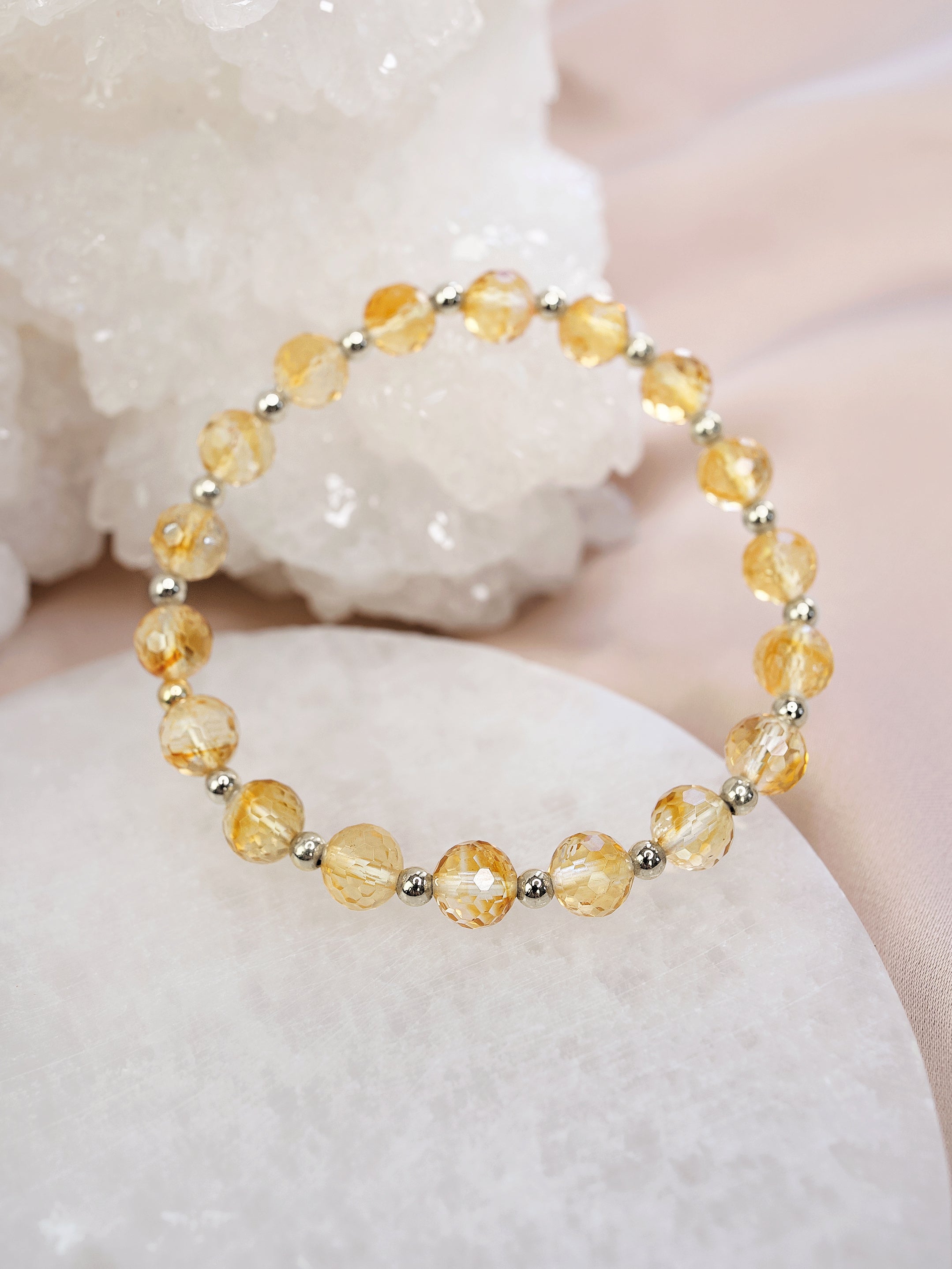 Faceted Citrine Mini Satellite Bracelet
