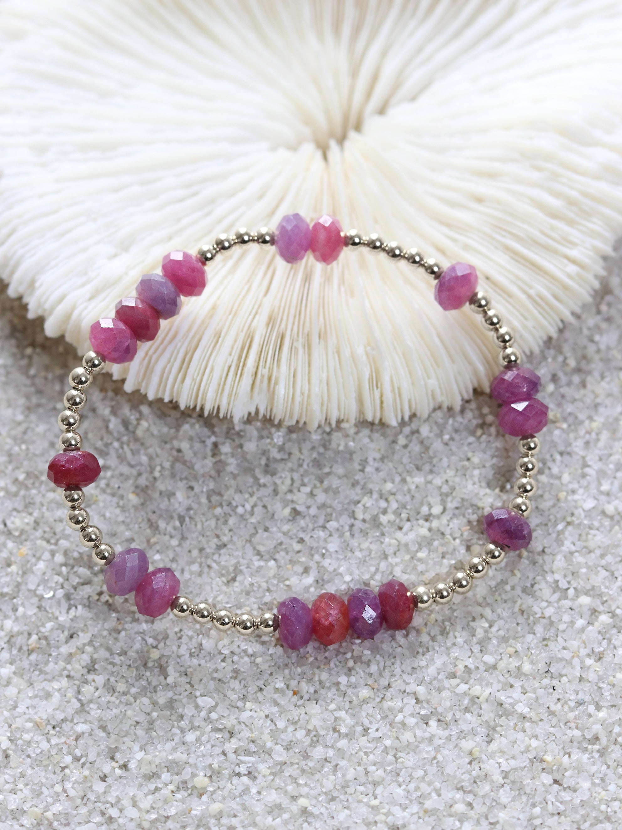 Ruby Faceted Mini Orbital Bracelet