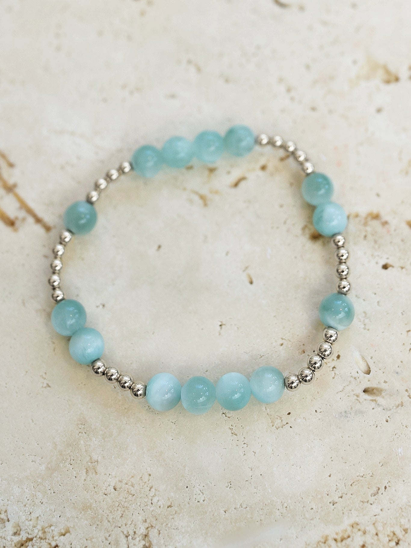 Dark Green Moonstone Mini Orbital Bracelet
