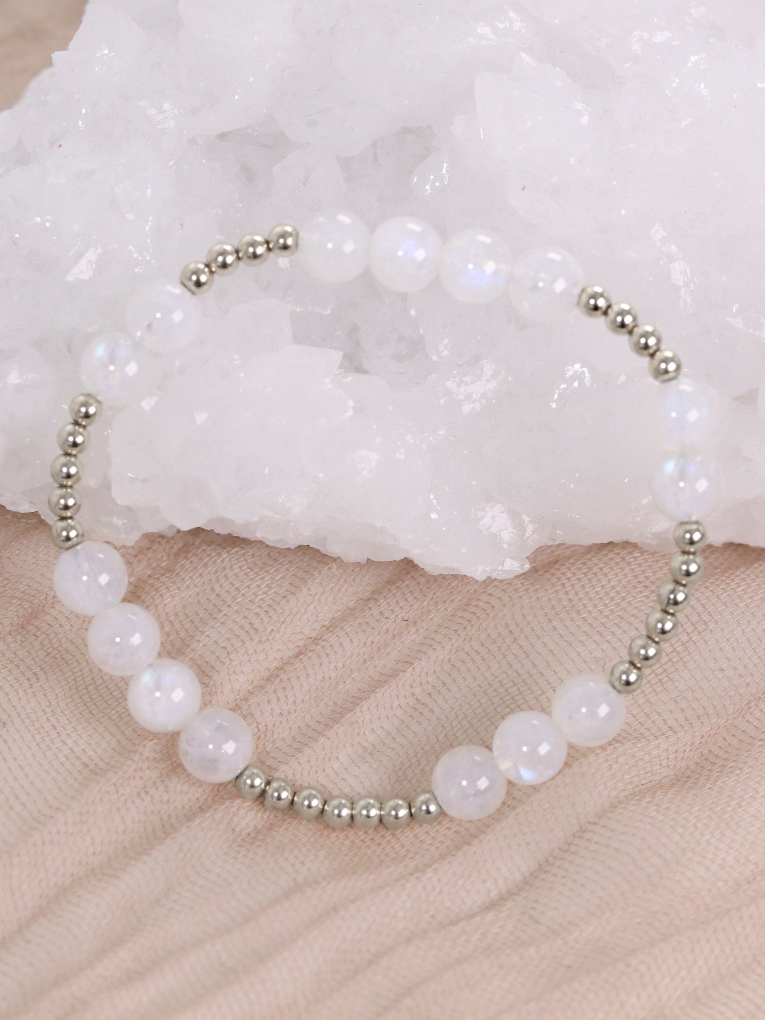 Rainbow Moonstone Mini Orbital Bracelet