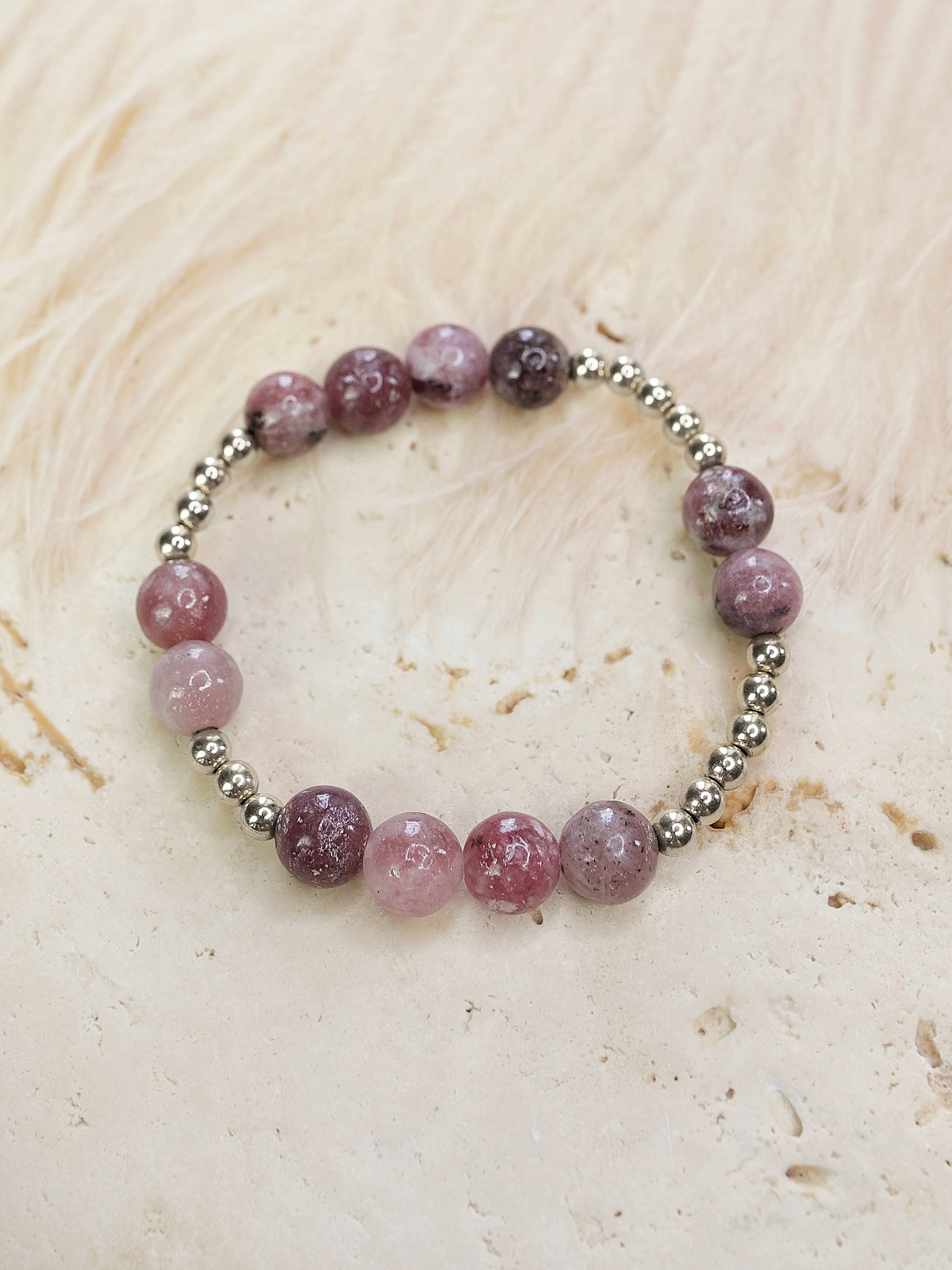Light Lepidolite Orbital Bracelet