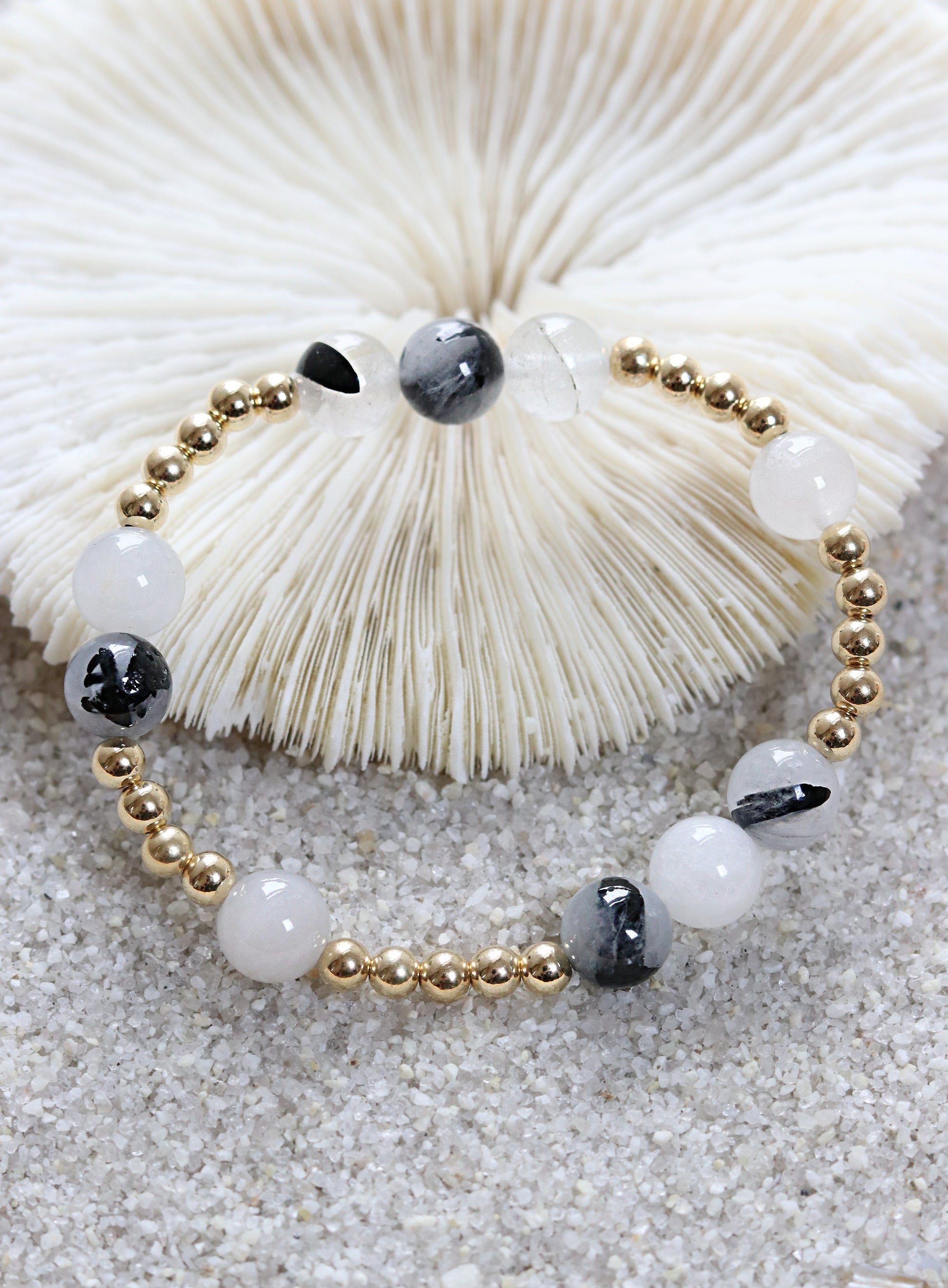 Tourmalinated Quartz Orbital Bracelet