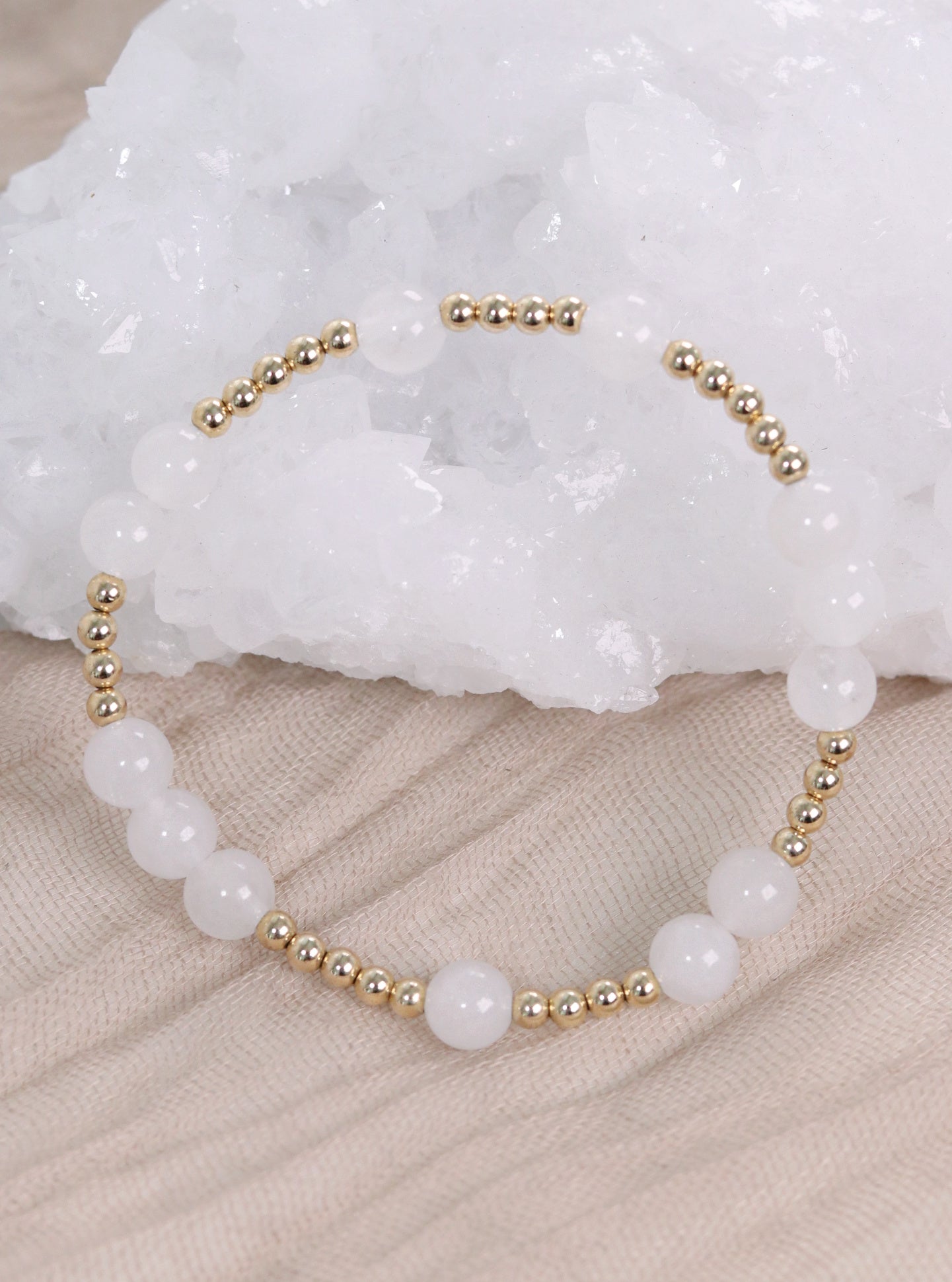White Jade Mini Orbital Bracelet