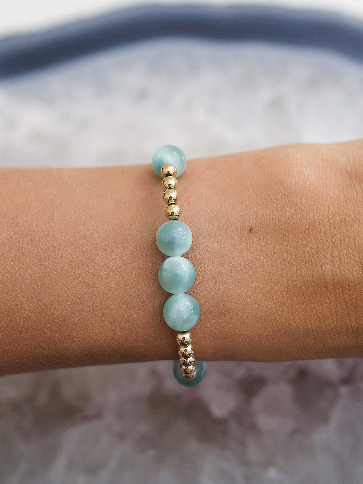 Dark Green Moonstone Orbital Bracelet