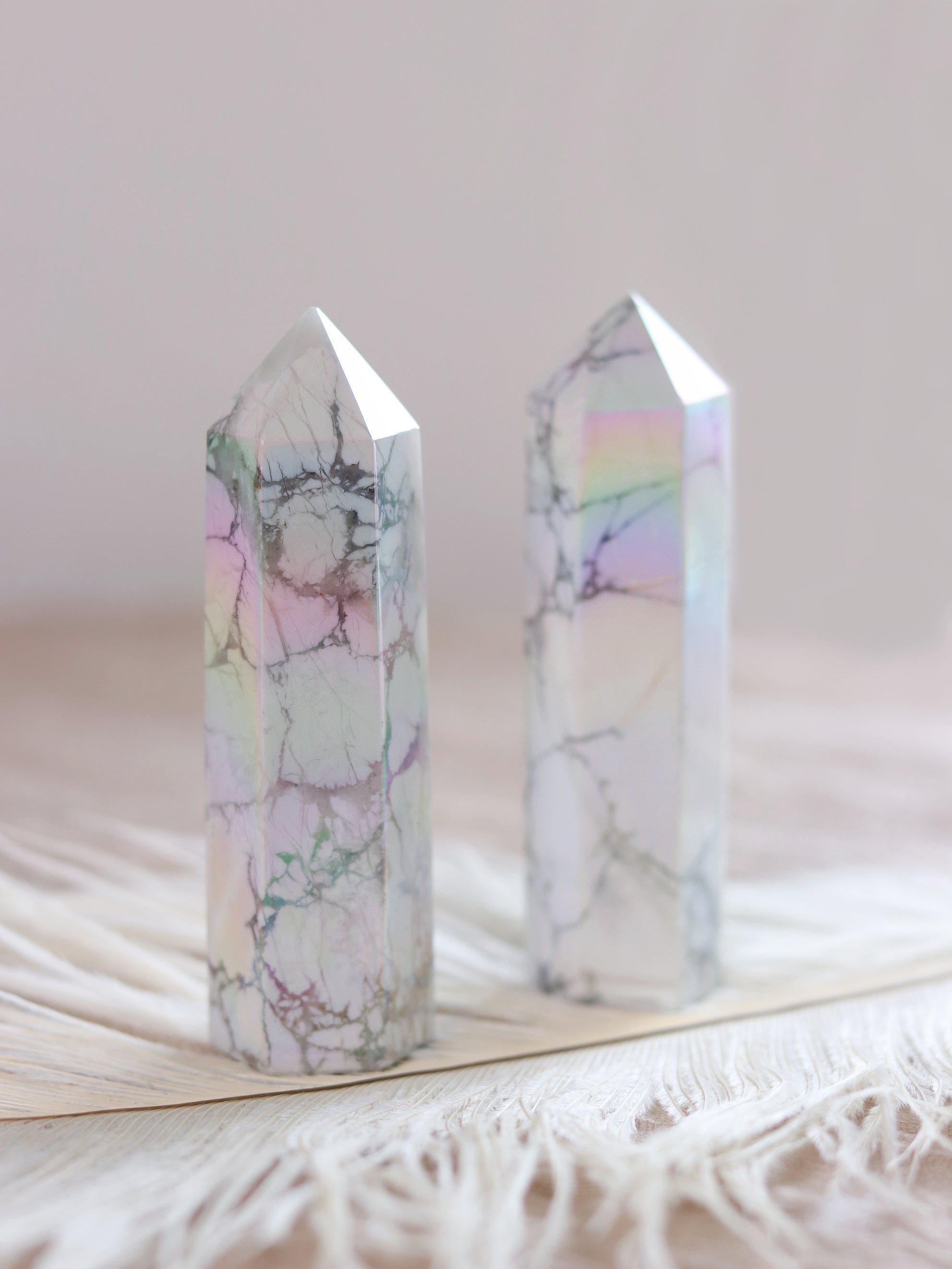 Angel Aura Howlite Towers
