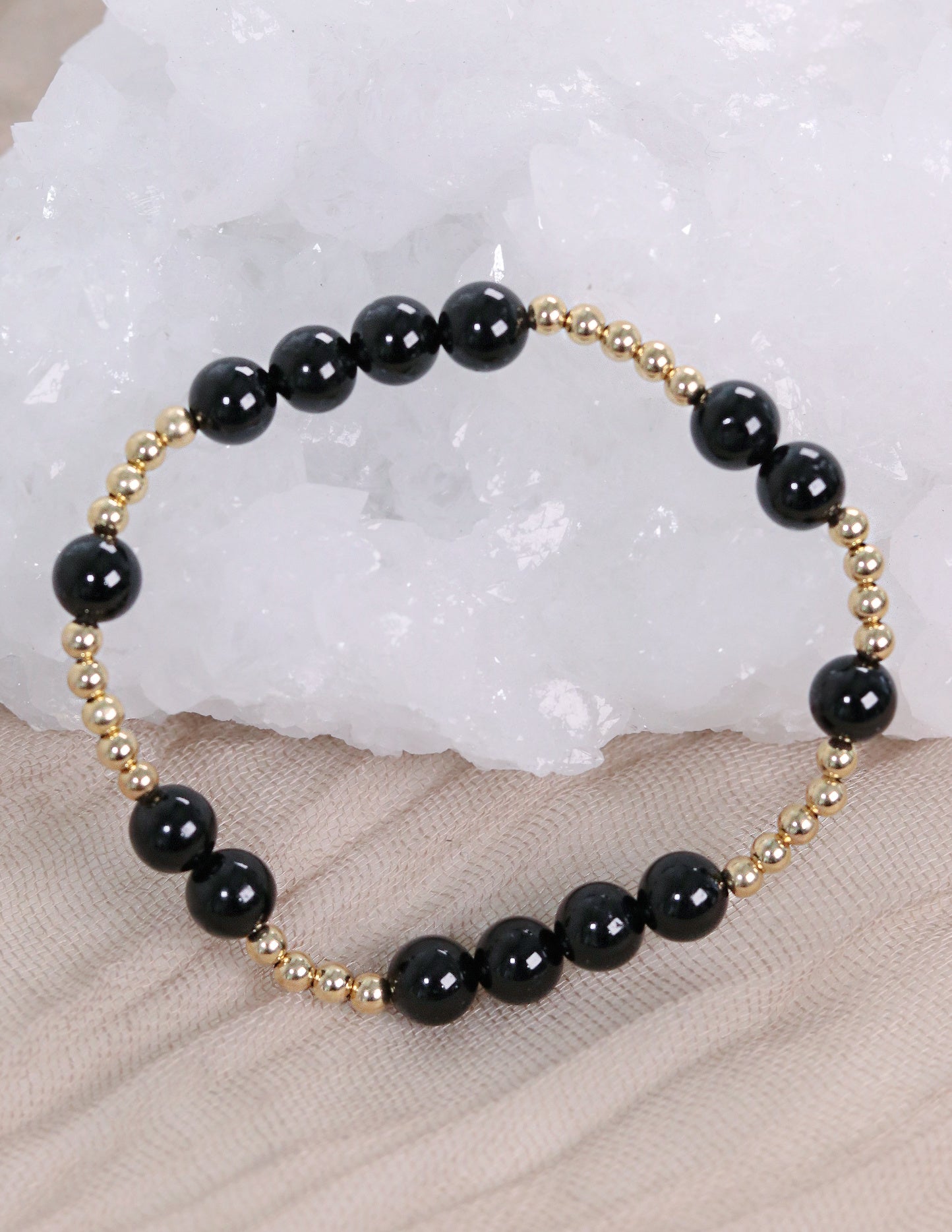 Black Tourmaline Mini Orbital Bracelet