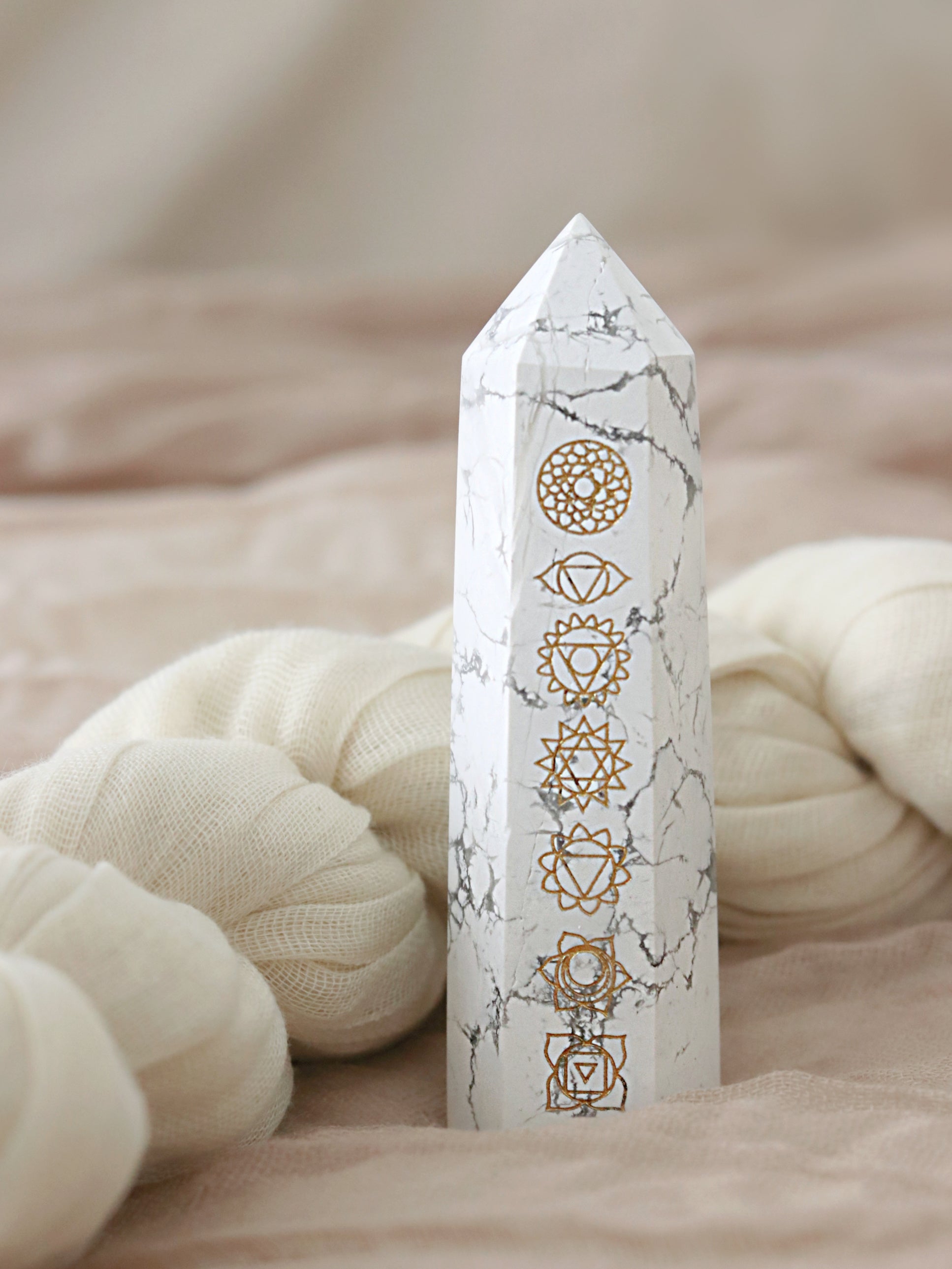 Chakra Howlite Tower