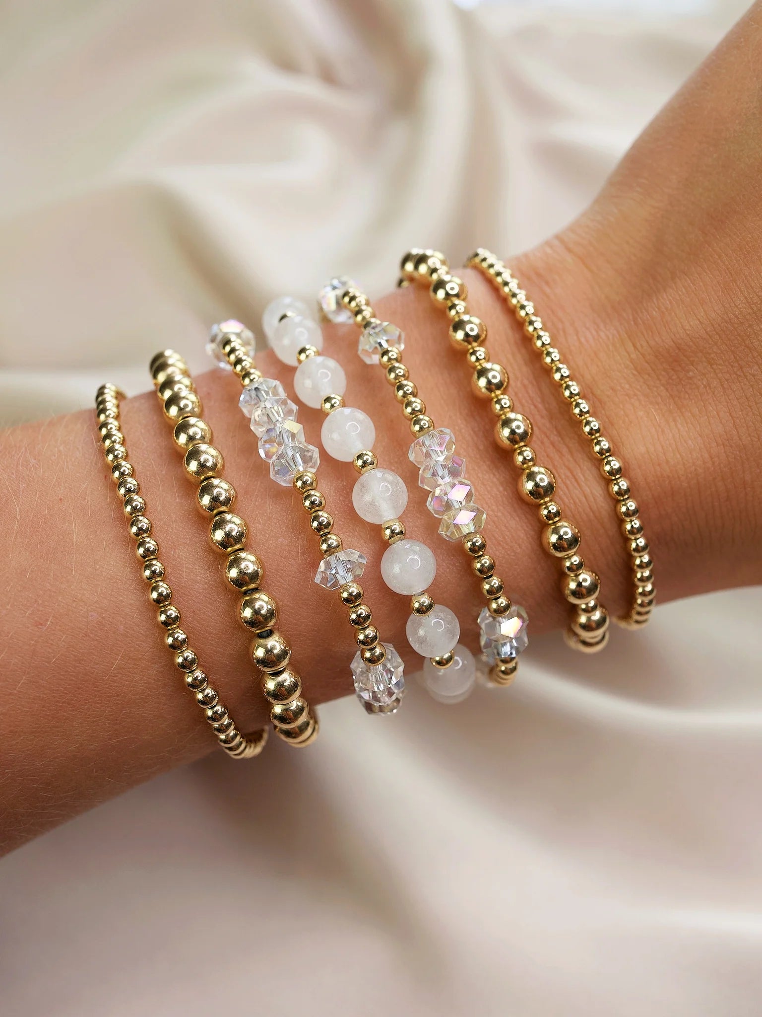 White Jade Mini Satellite Bracelet