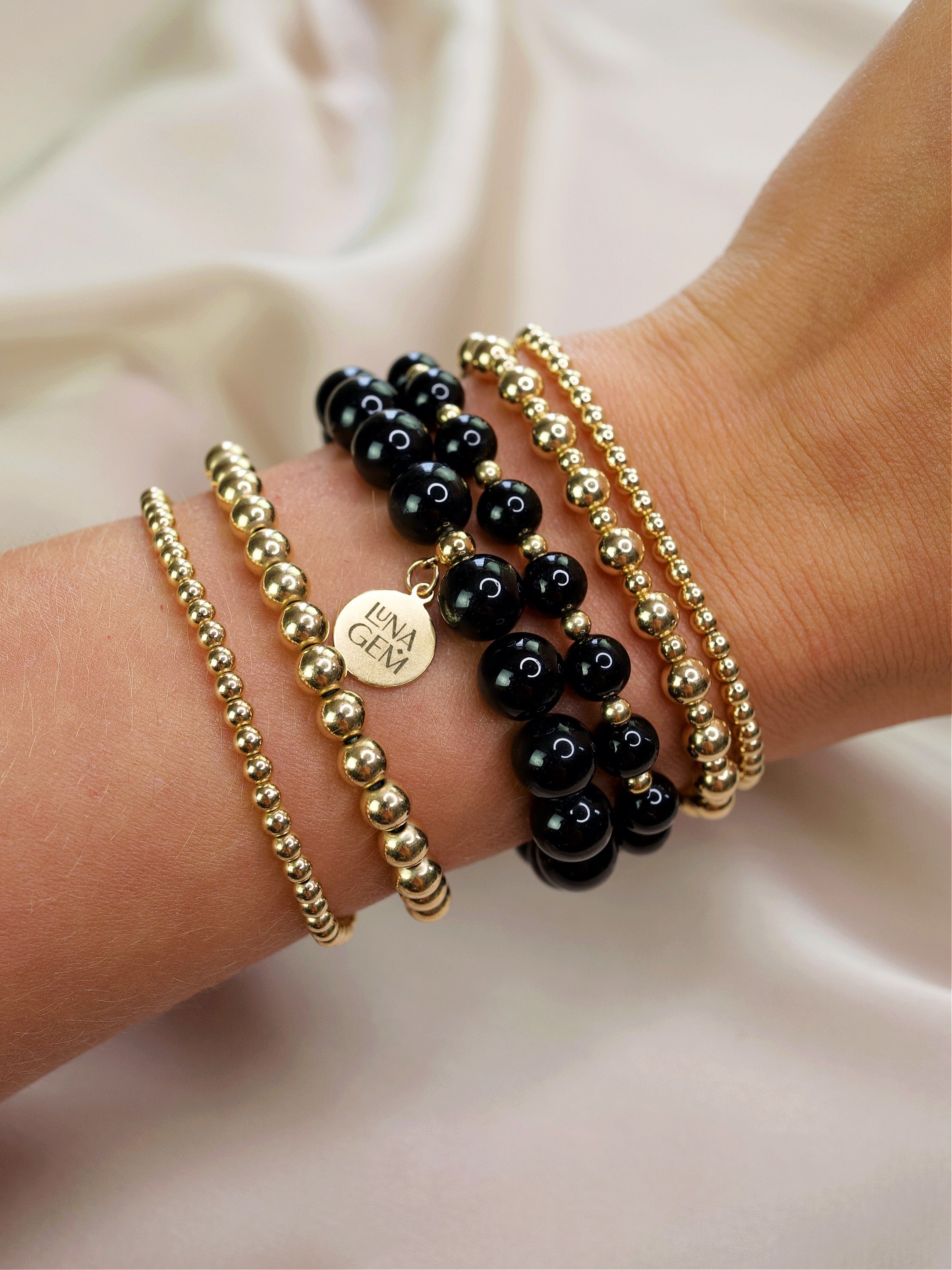 Black Tourmaline Charmed Bracelet