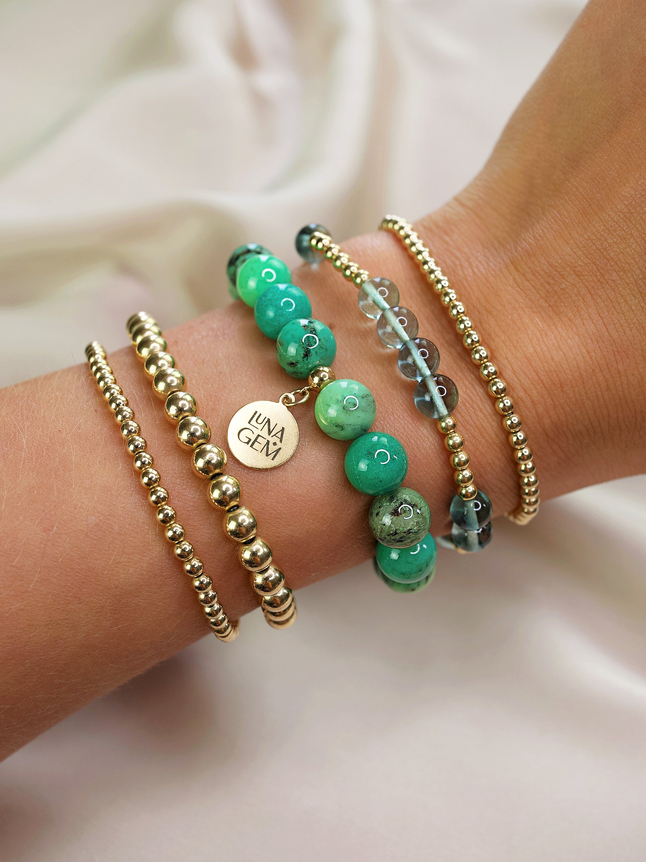 Chrysoprase Charmed Bracelet