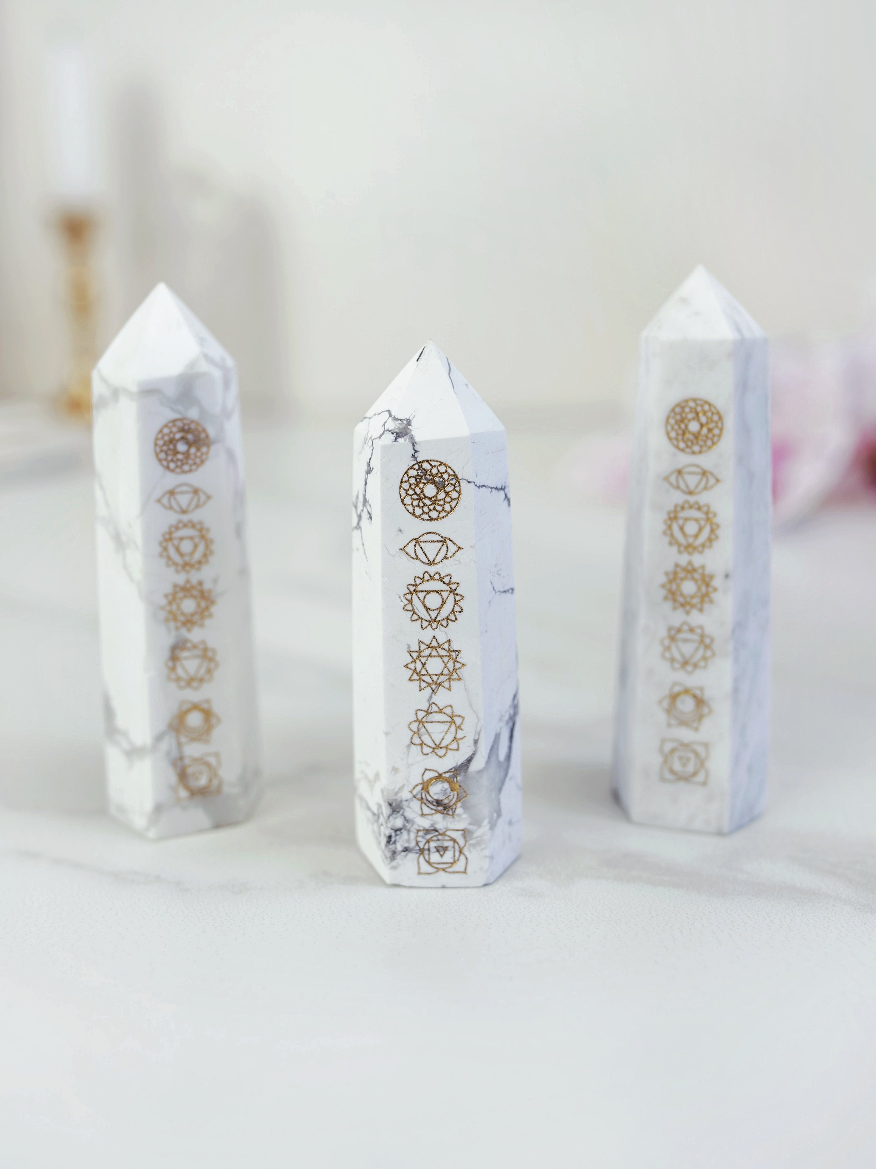 Chakra Howlite Tower