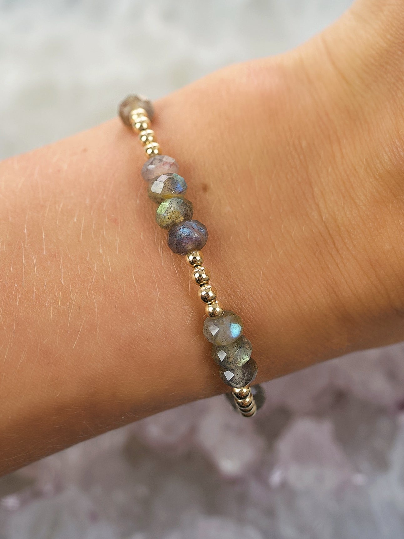 Labradorite Faceted Mini Orbital Bracelet