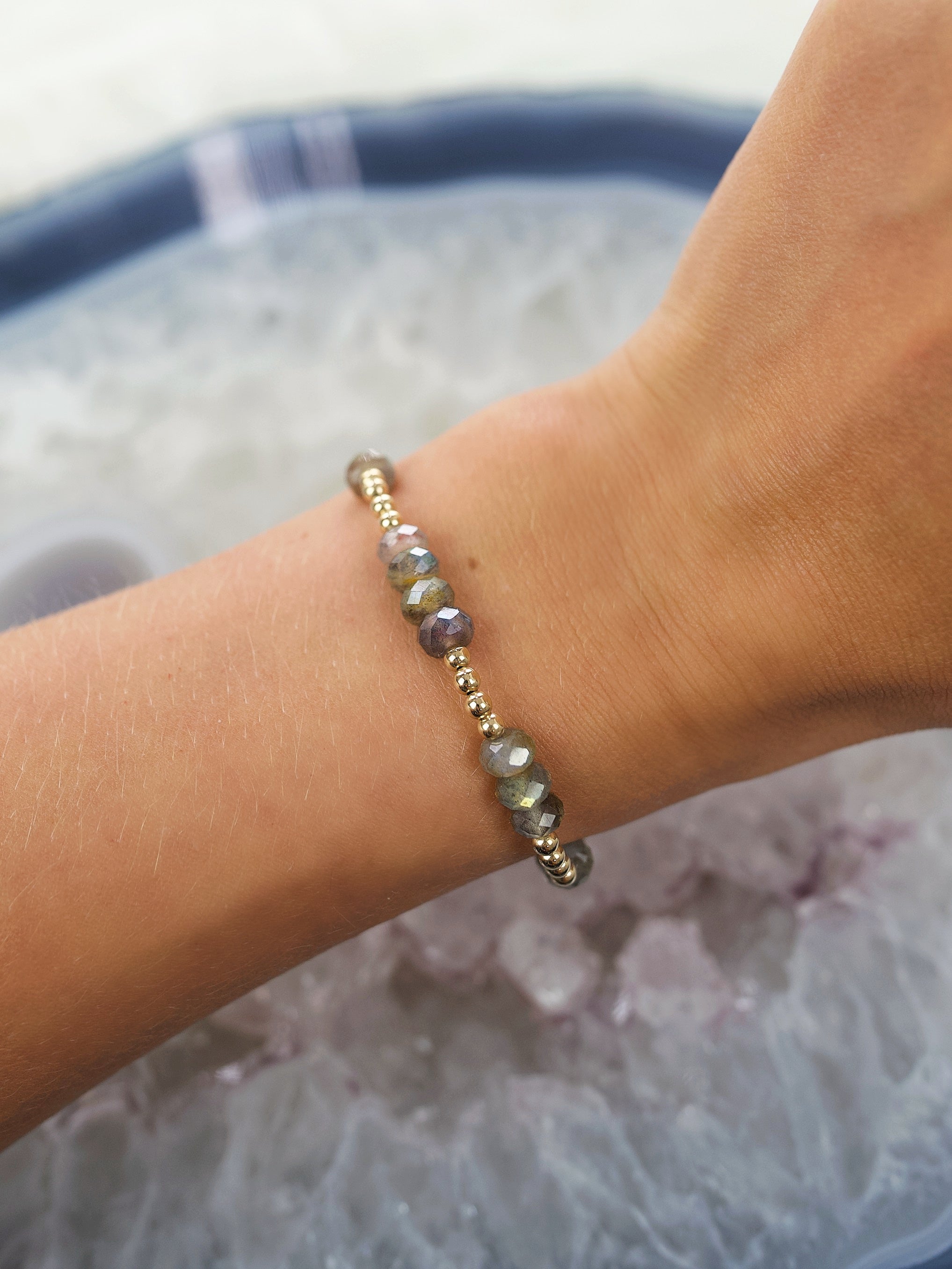 Labradorite Faceted Mini Orbital Bracelet