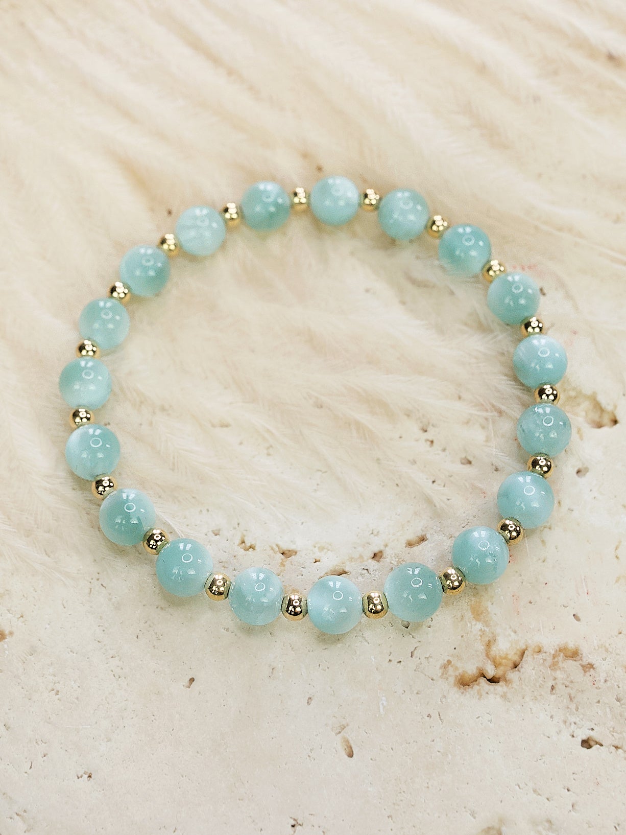 Dark Green Moonstone Mini Satellite Bracelet