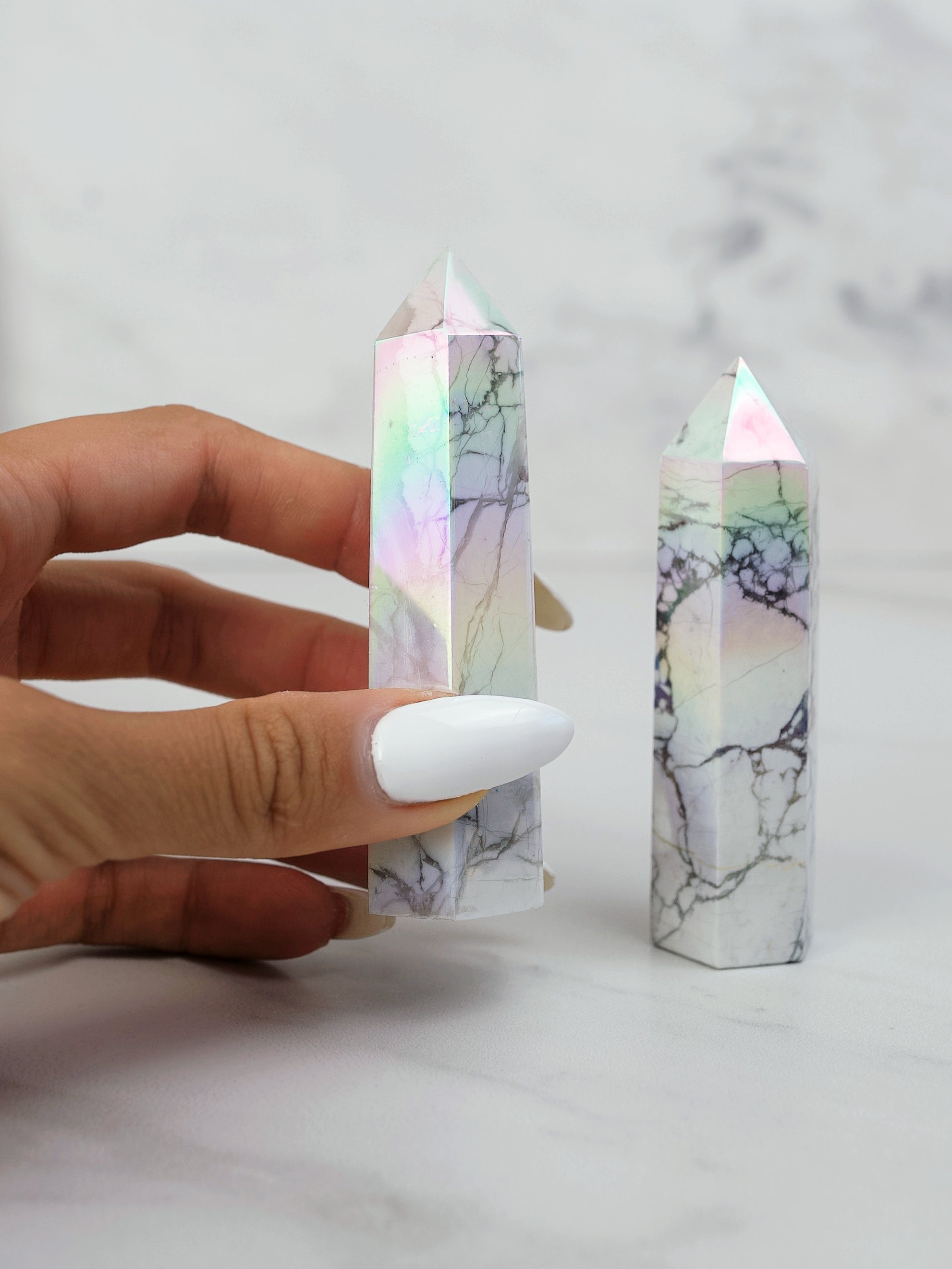 Angel Aura Howlite Tower